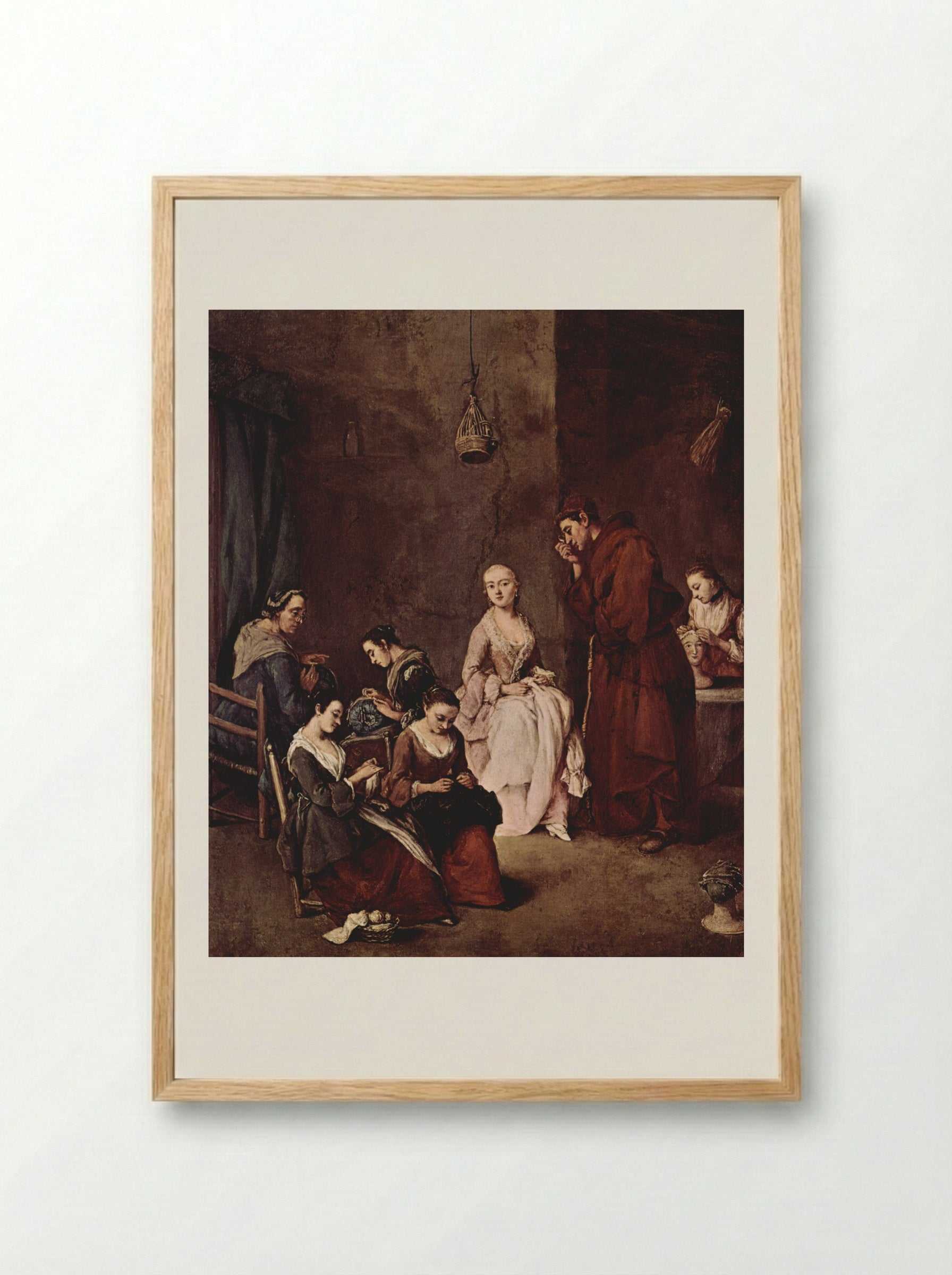 The Temptation - Pietro Longhi - Framed Print Wood
