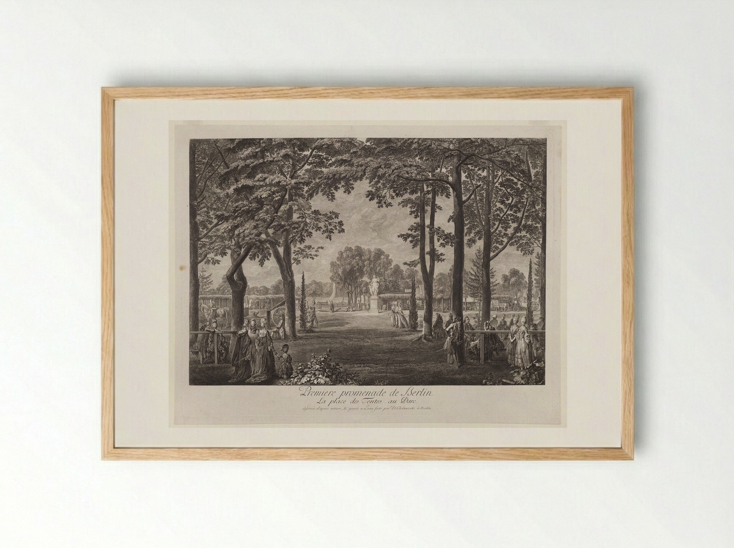 The Tents in the Berlin Zoological Garden - Daniel Nikolaus Chodowiecki - Framed Print Wood