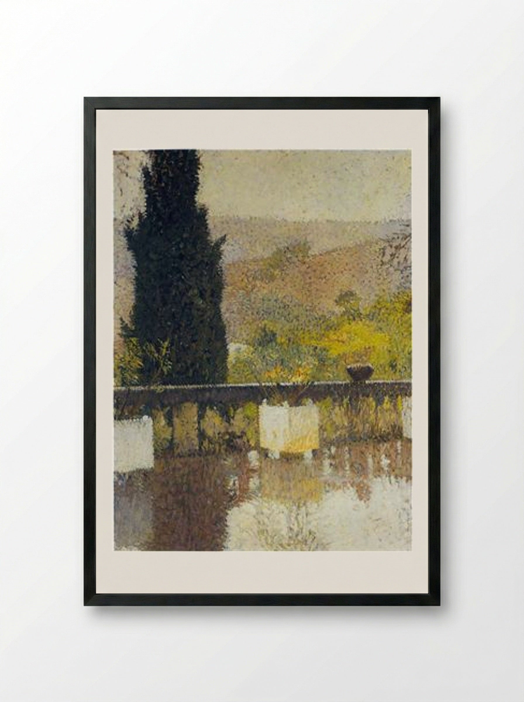 The Terrace - Henri Martin - Framed Print Black