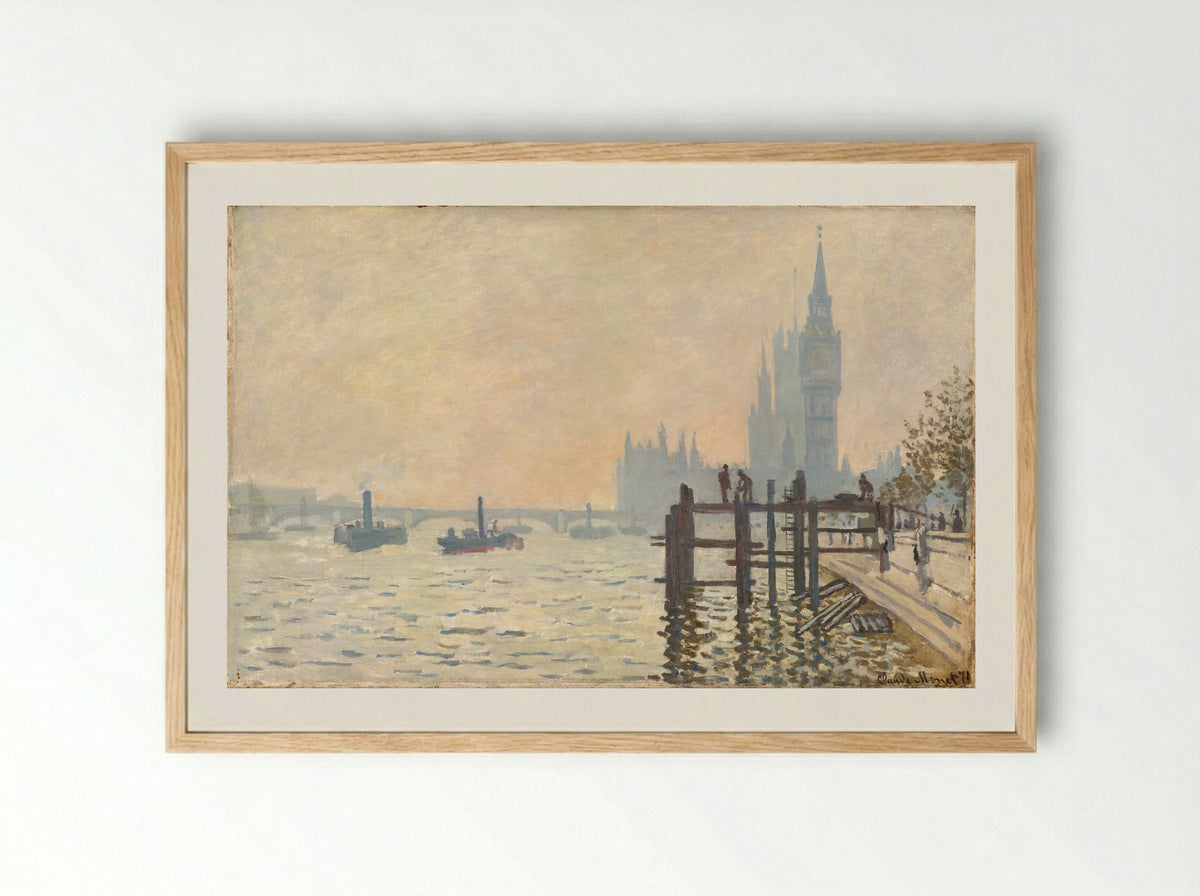 The Thames below Westminster - Claude Monet - Framed Print Wood