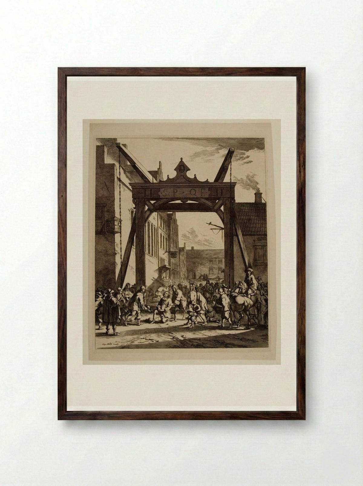 The Thanksgiving - Johannes Visscher - Framed Print Dark Wood