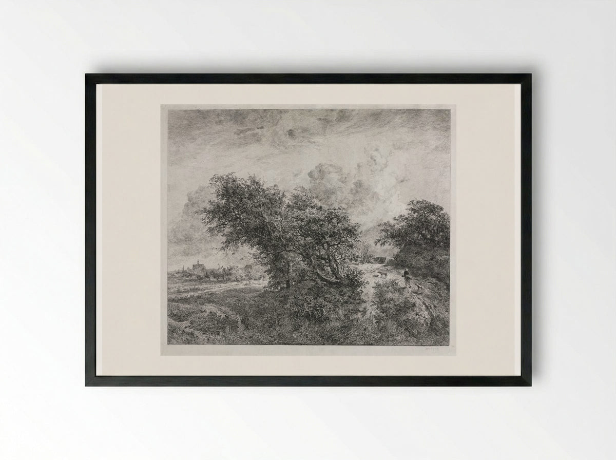The Thicket - Charles François Daubigny - Framed Print Black