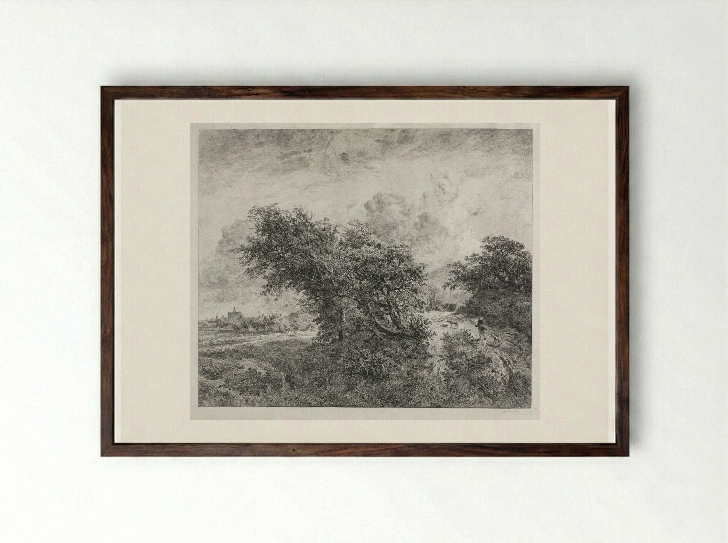 The Thicket - Charles François Daubigny - Framed Print Dark Wood