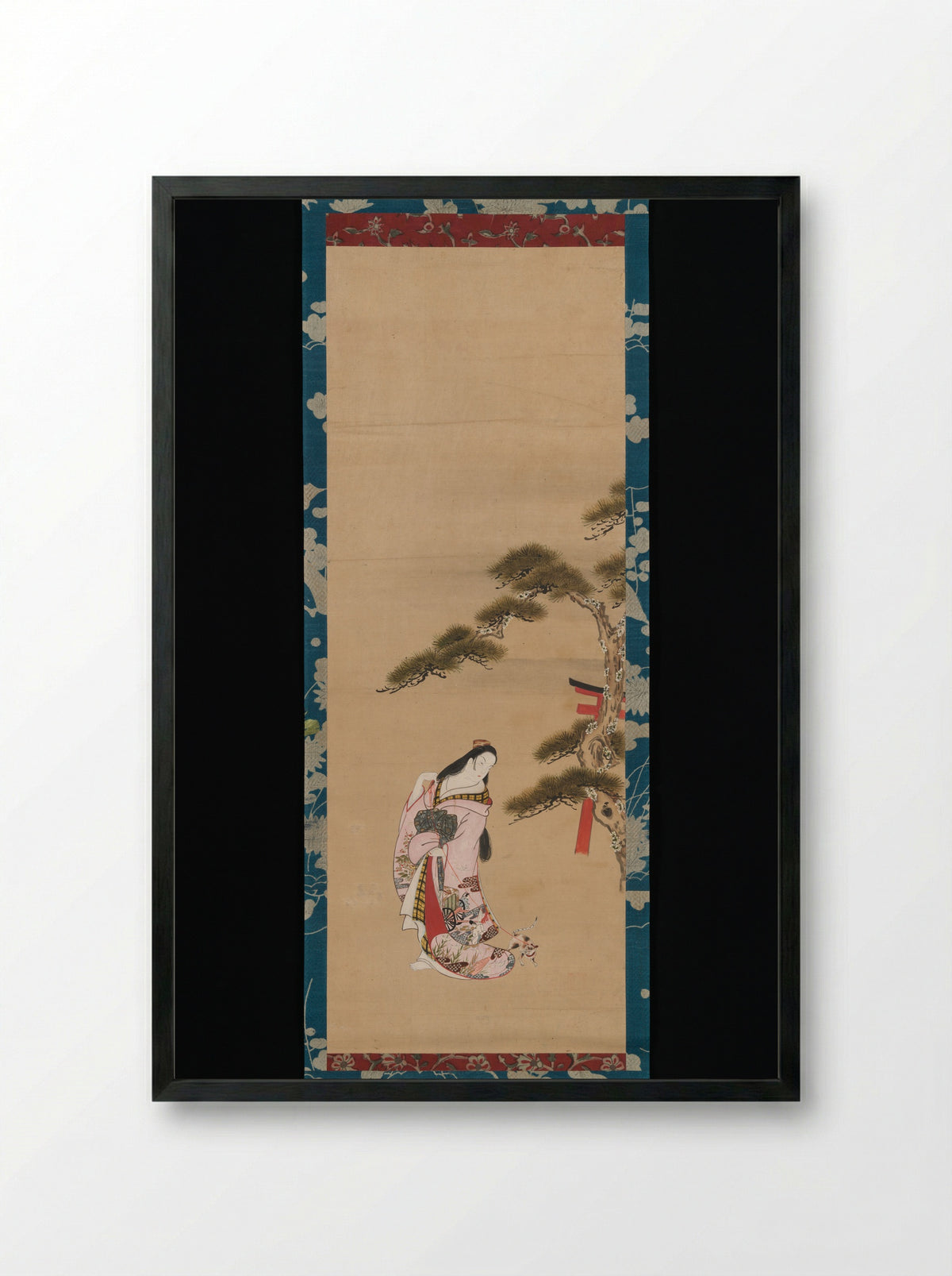 The Third Princess and a Cat - Matsuno Chikanobu - Framed Print Black