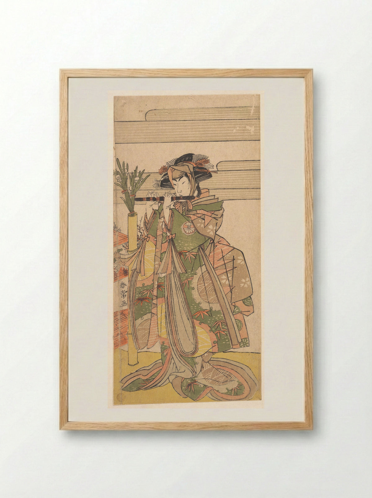 The Third Segawa Kikunojo as a Woman - Katsukawa Shunjō - Framed Print Wood