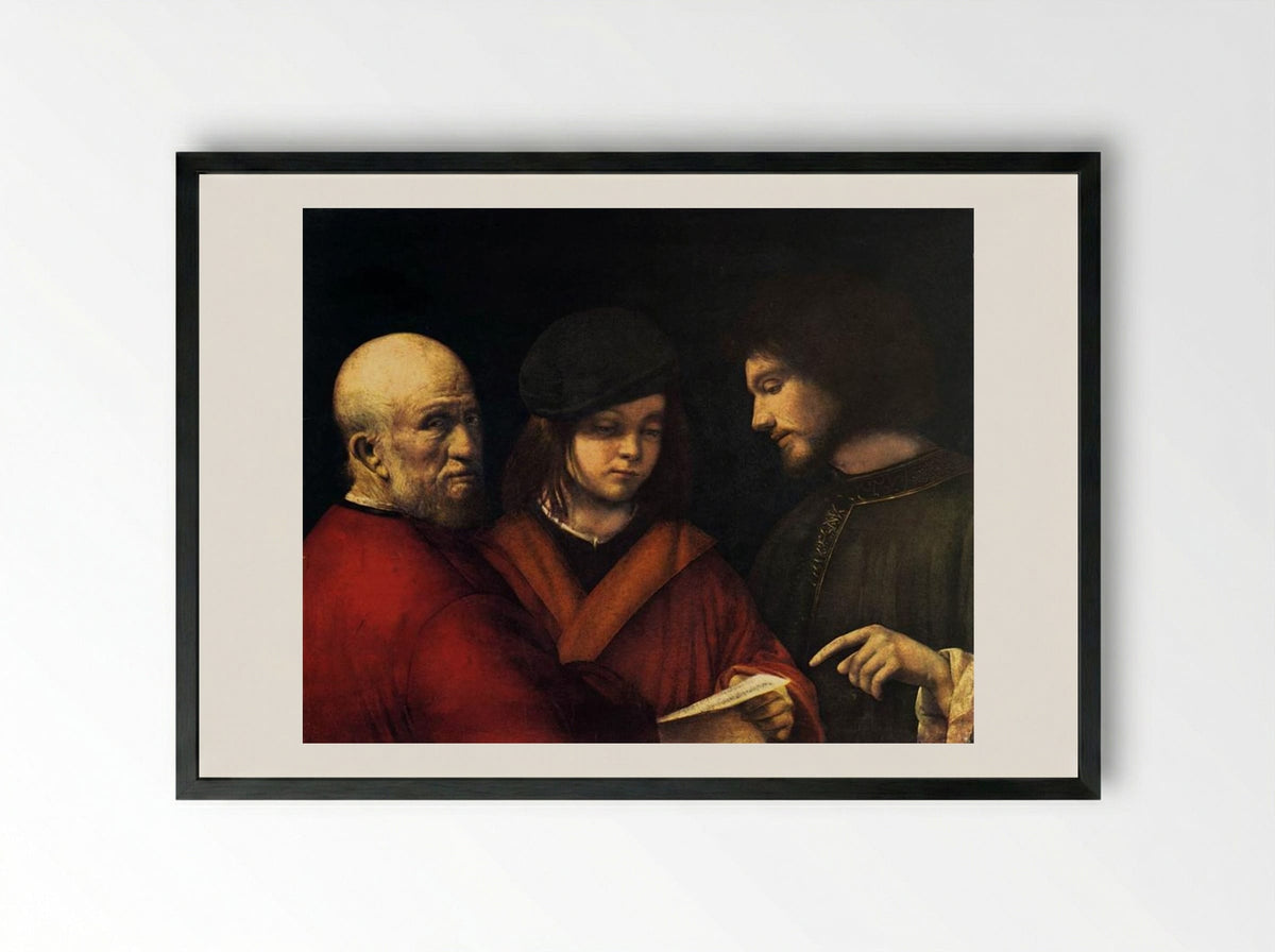 The Three Ages of Man - Giorgione - Framed Print Black