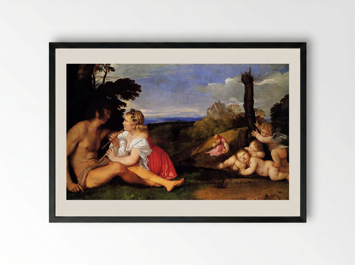The Three Ages of Man - Titian - Framed Print Black