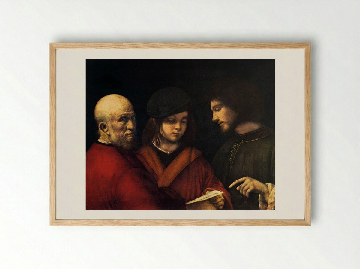 The Three Ages of Man - Giorgione - Framed Print Wood