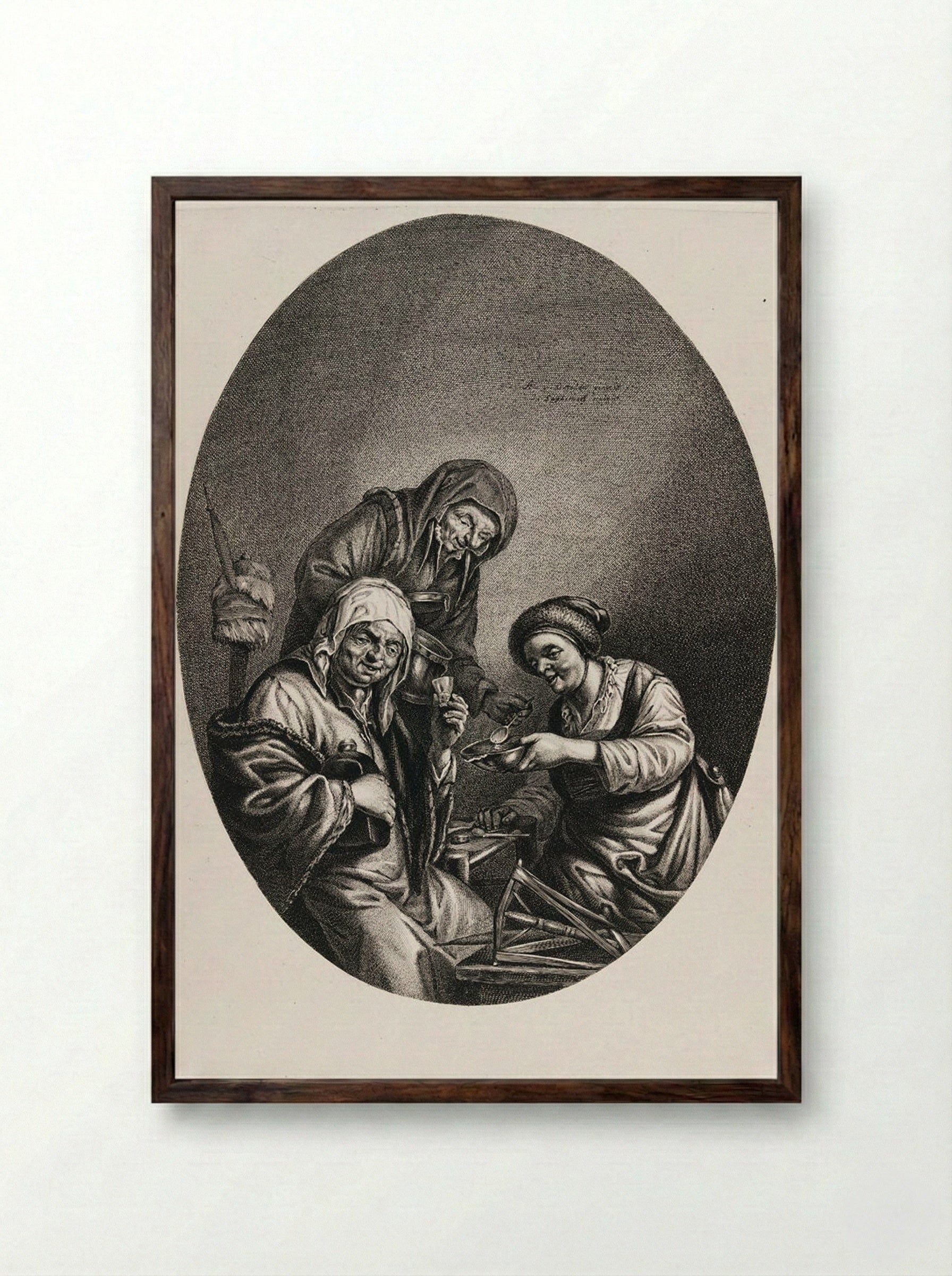 The Three Crones - Jonas Suyderhoef - Framed Print Dark Wood