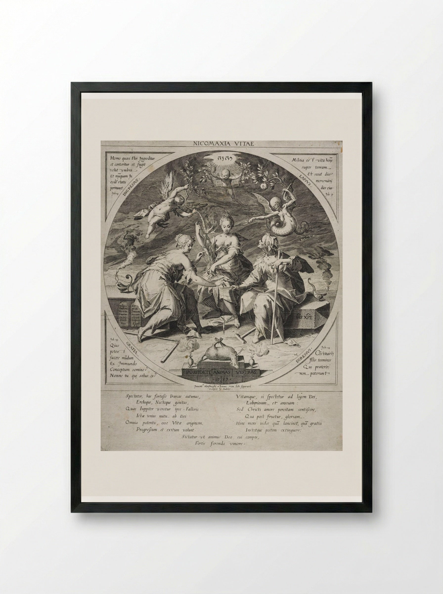 The Three Fates - Aegidius Sadeler II - Framed Print Black