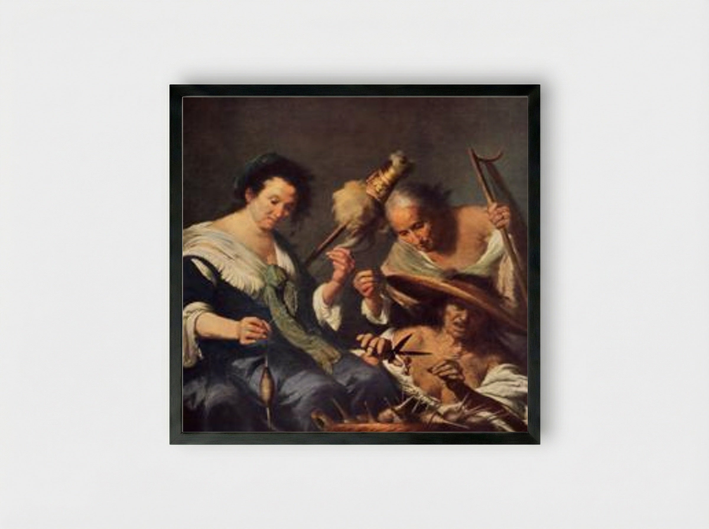 The Three Fates - Bernardo Strozzi - Framed Print Black