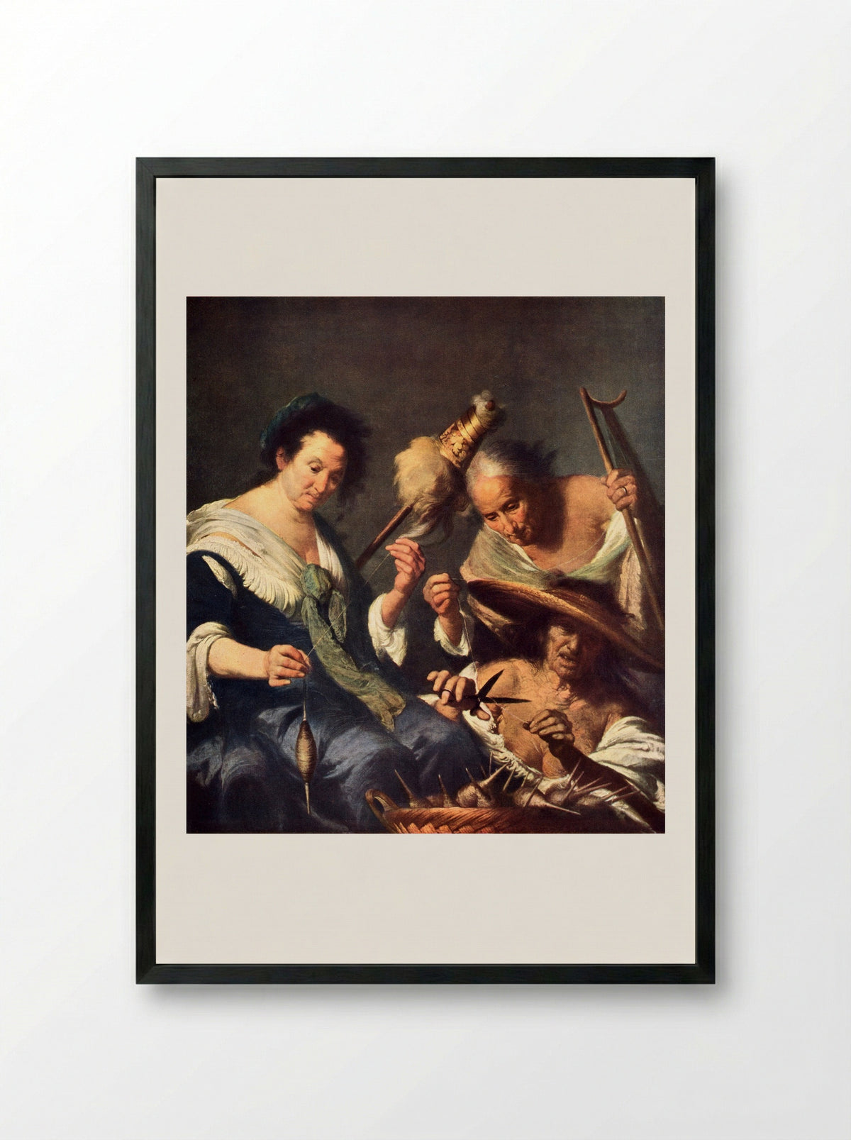 The Three Fates - Bernardo Strozzi - Framed Print Black