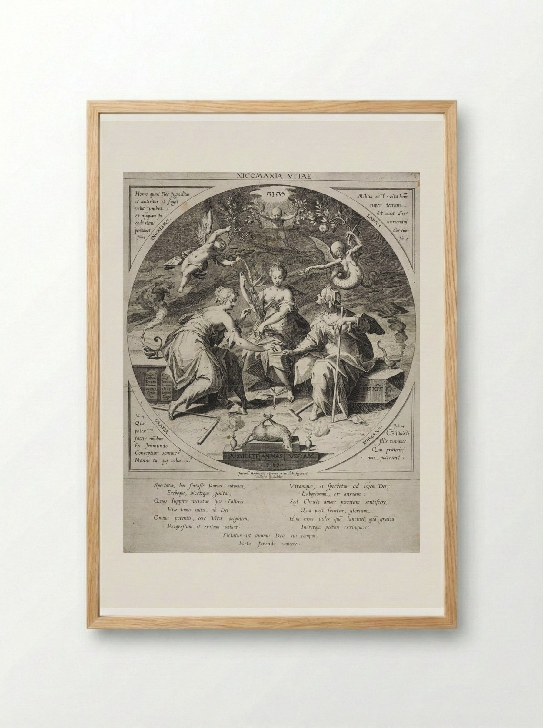 The Three Fates - Aegidius Sadeler II - Framed Print Wood