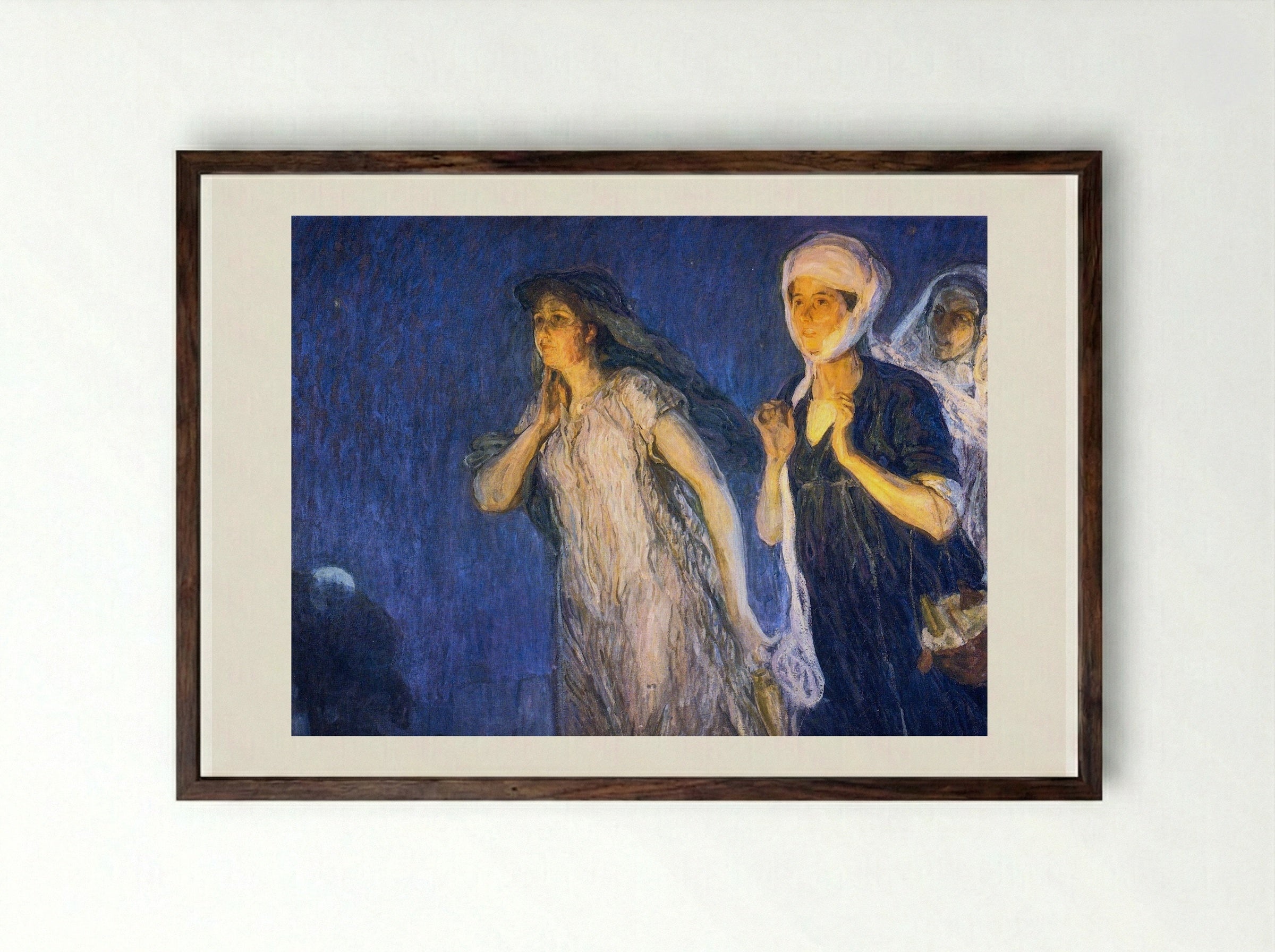 The Three Marys - Henry Ossawa Tanner - Framed Print Dark Wood