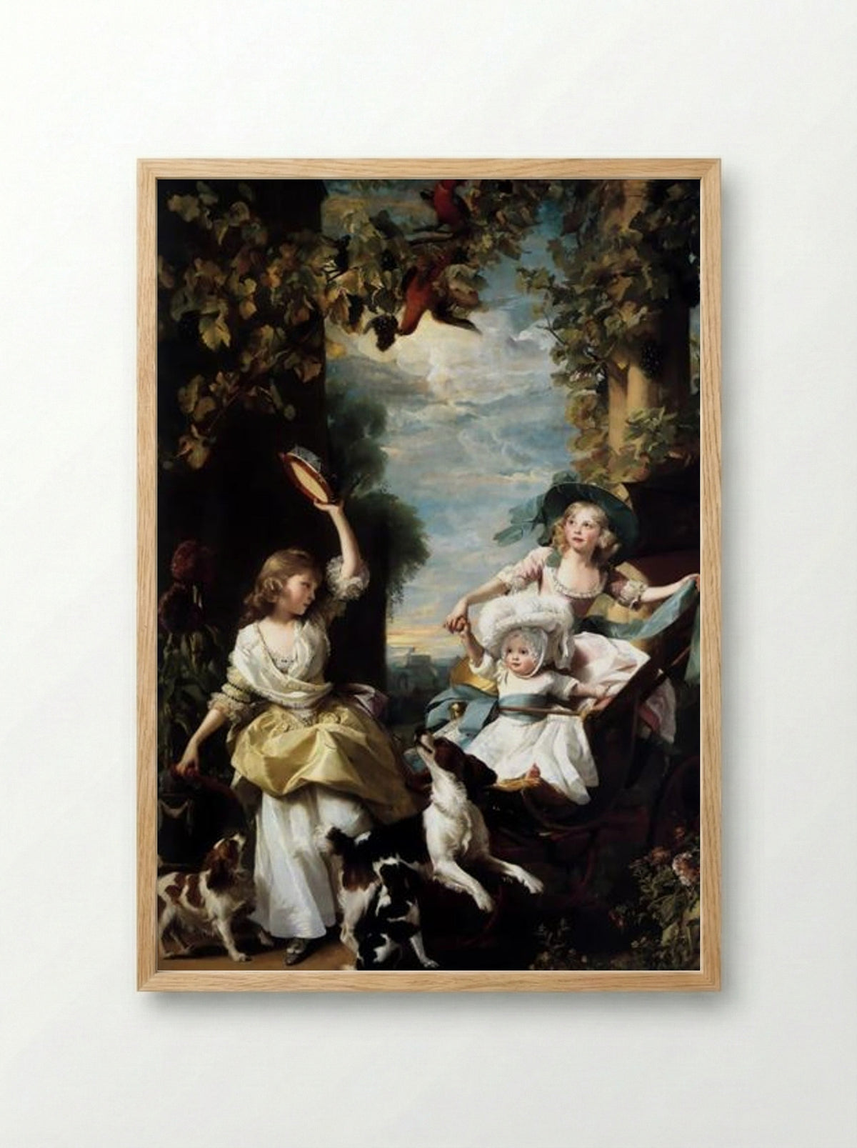 The Three Youngest Daughters of George III - John Singleton Copley - Framed Print Wood