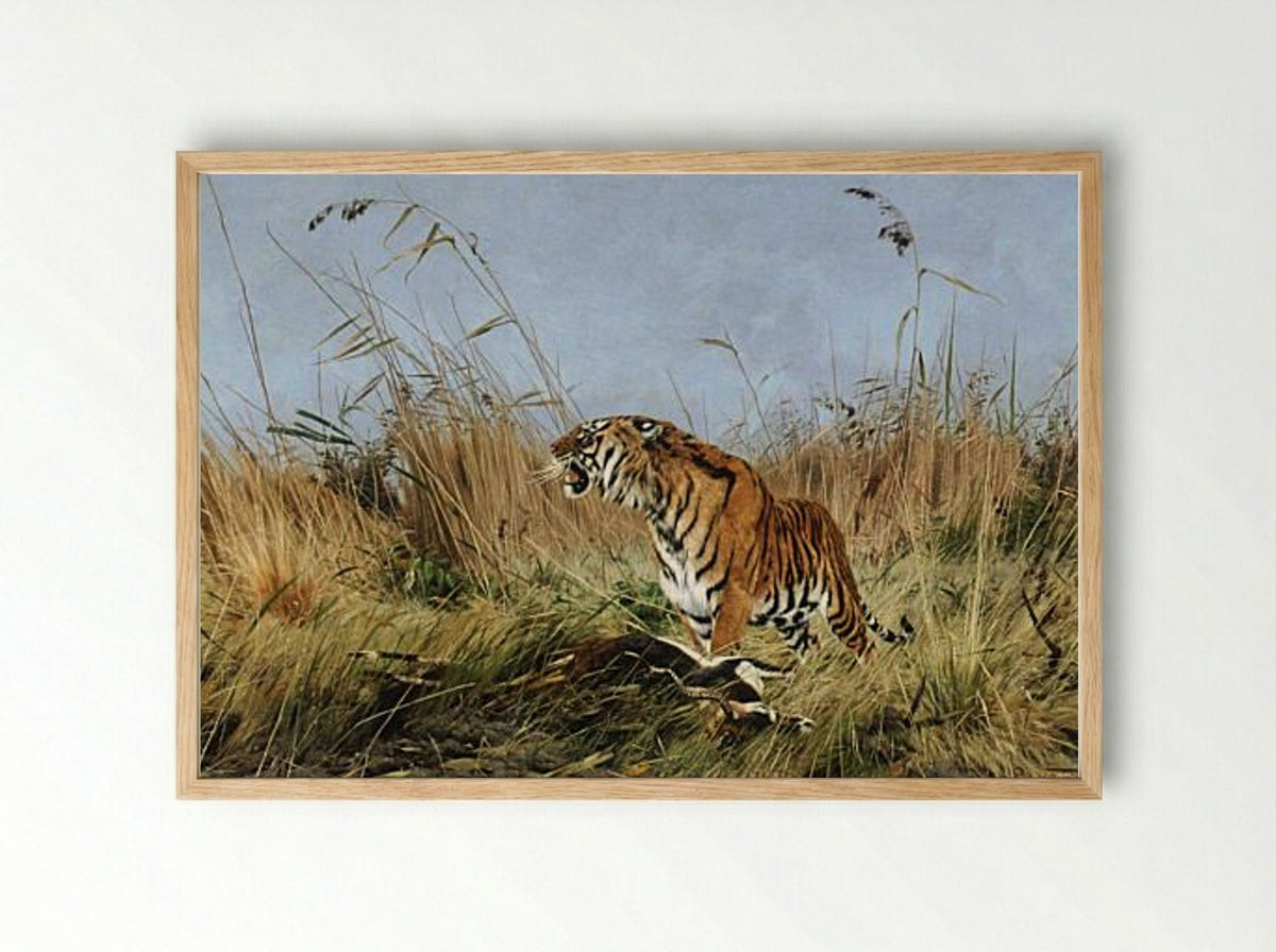 The Tiger - Richard Friese - Framed Print Wood