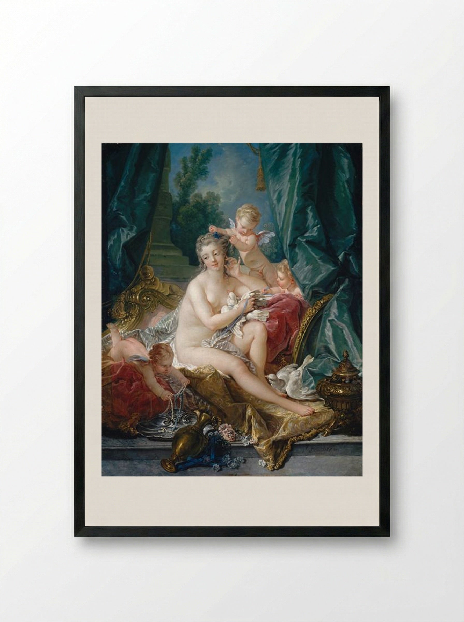The Toilet of Venus - François Boucher - Framed Print Black