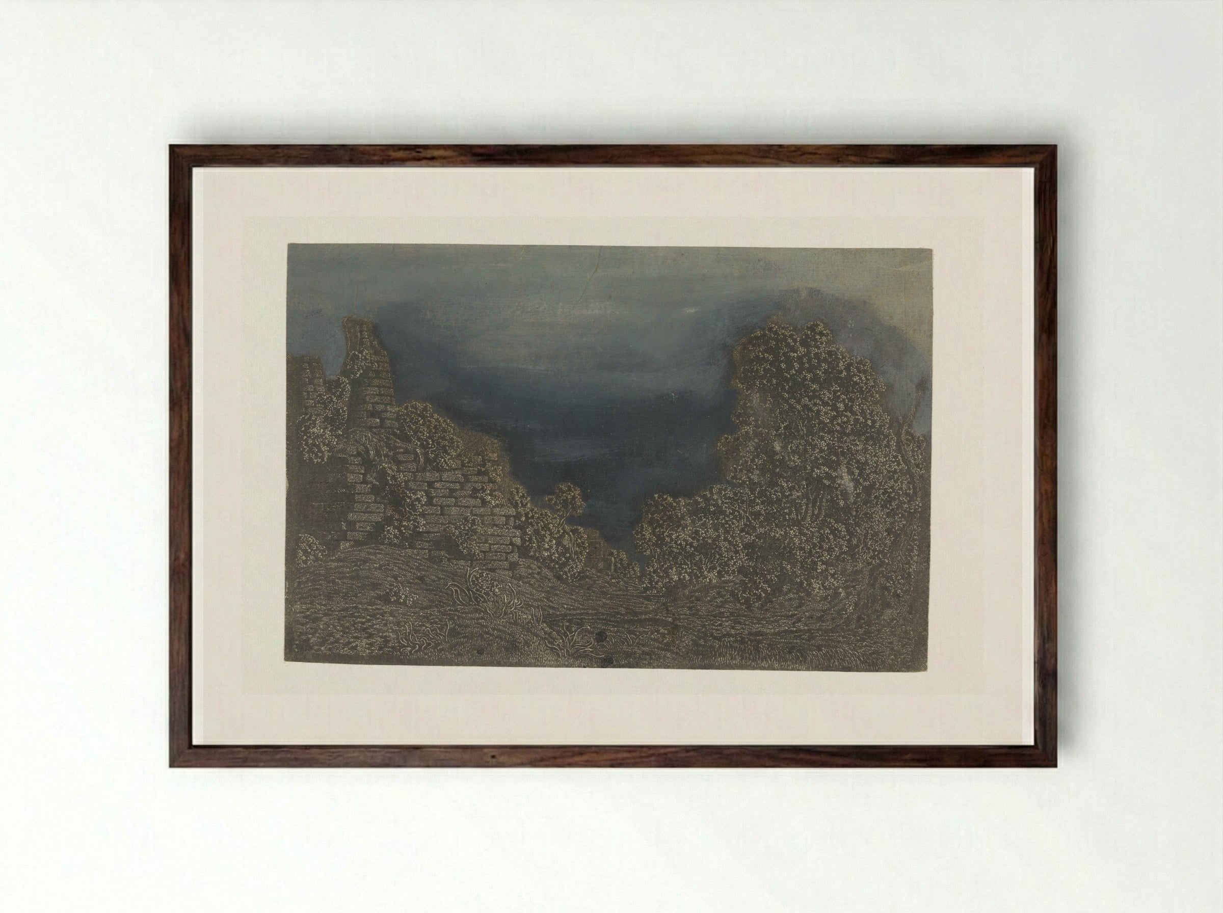 The Tomb of the Horatii and Curiatii - Hercules Segers - Framed Print Dark Wood