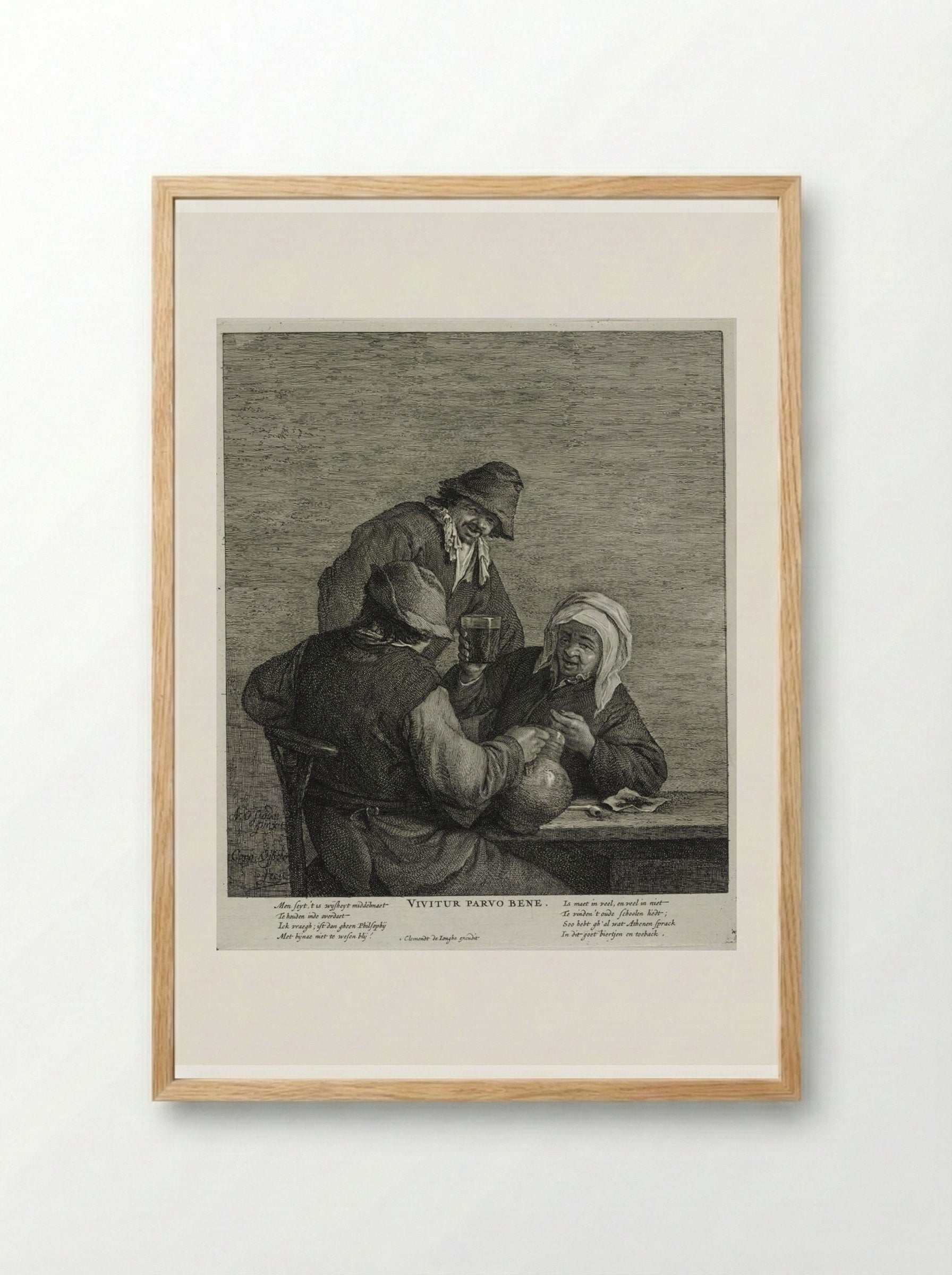 The Topers - Cornelis Visscher - Framed Print Wood