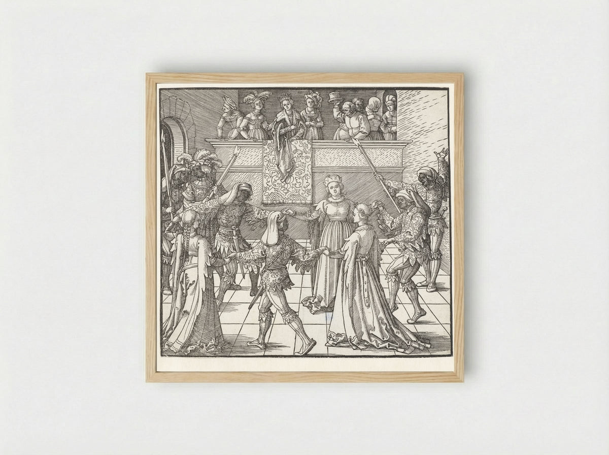 The Torchlight Dance (Fakkeldans) - Albrecht Dürer - Framed Print Wood