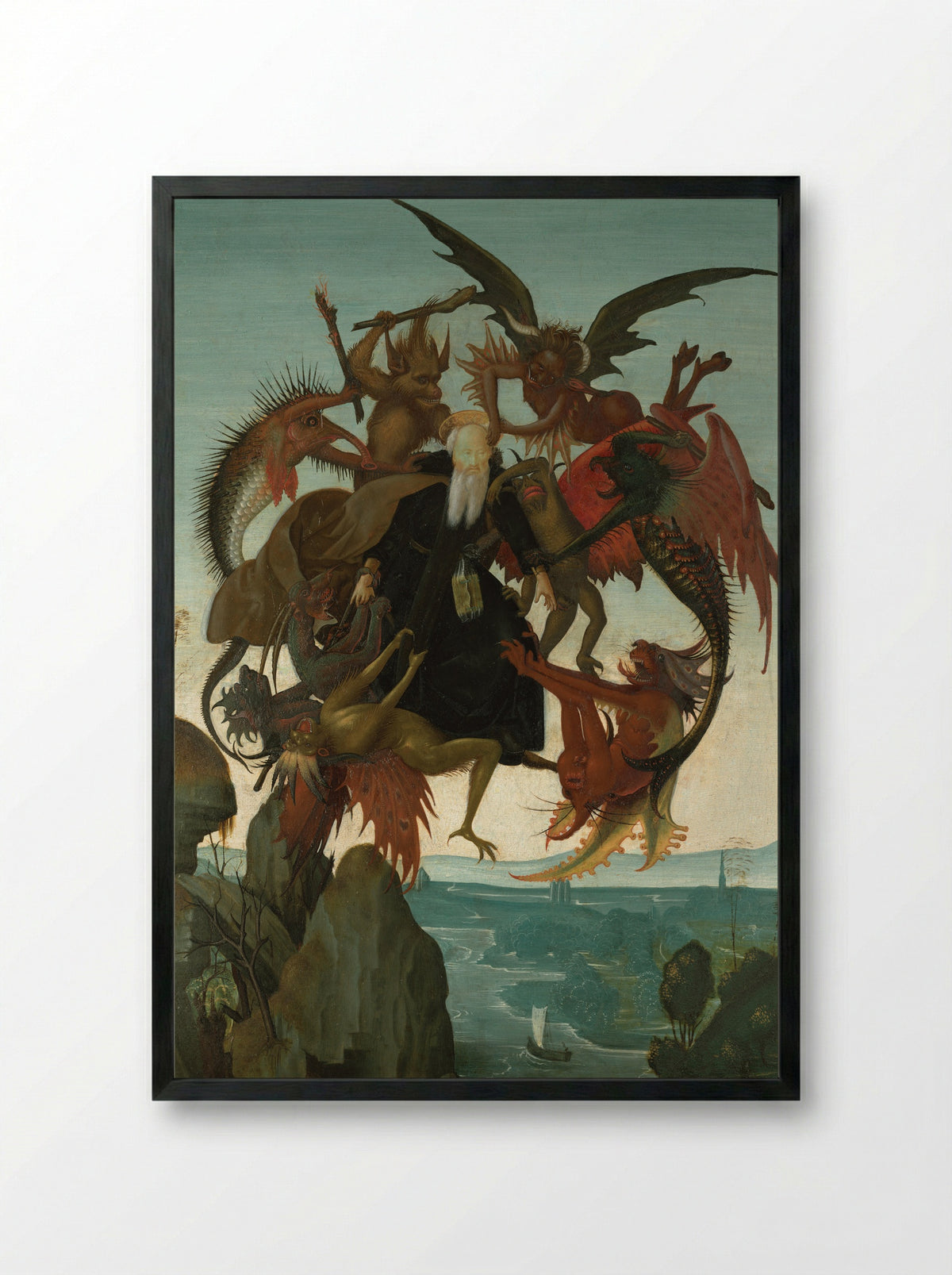 The Torment of Saint Anthony - Michelangelo Buonarroti - Framed Print Black