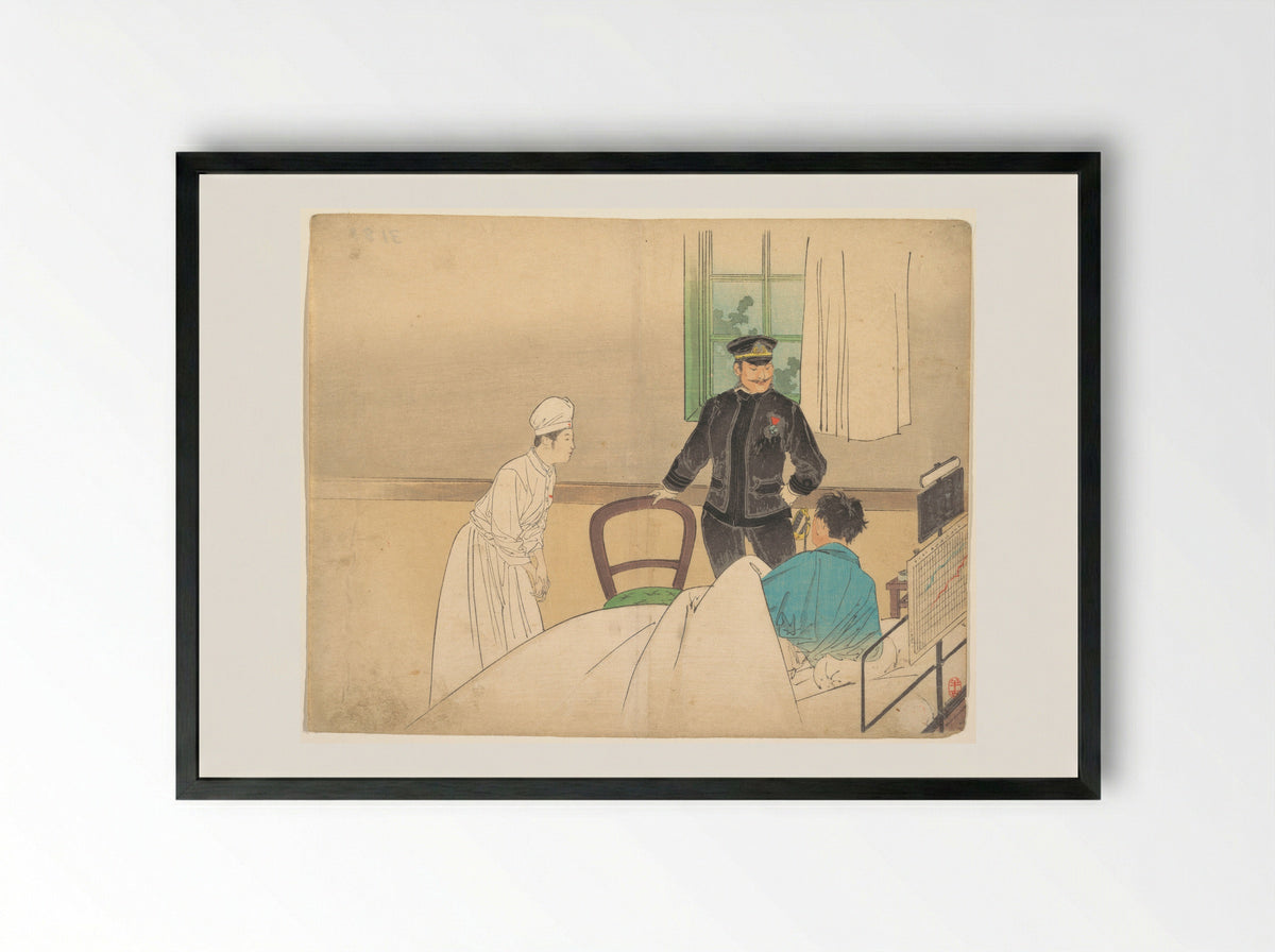 The Torpedo Officer (Suirai shikan) - Kajita Hanko - Framed Print Black