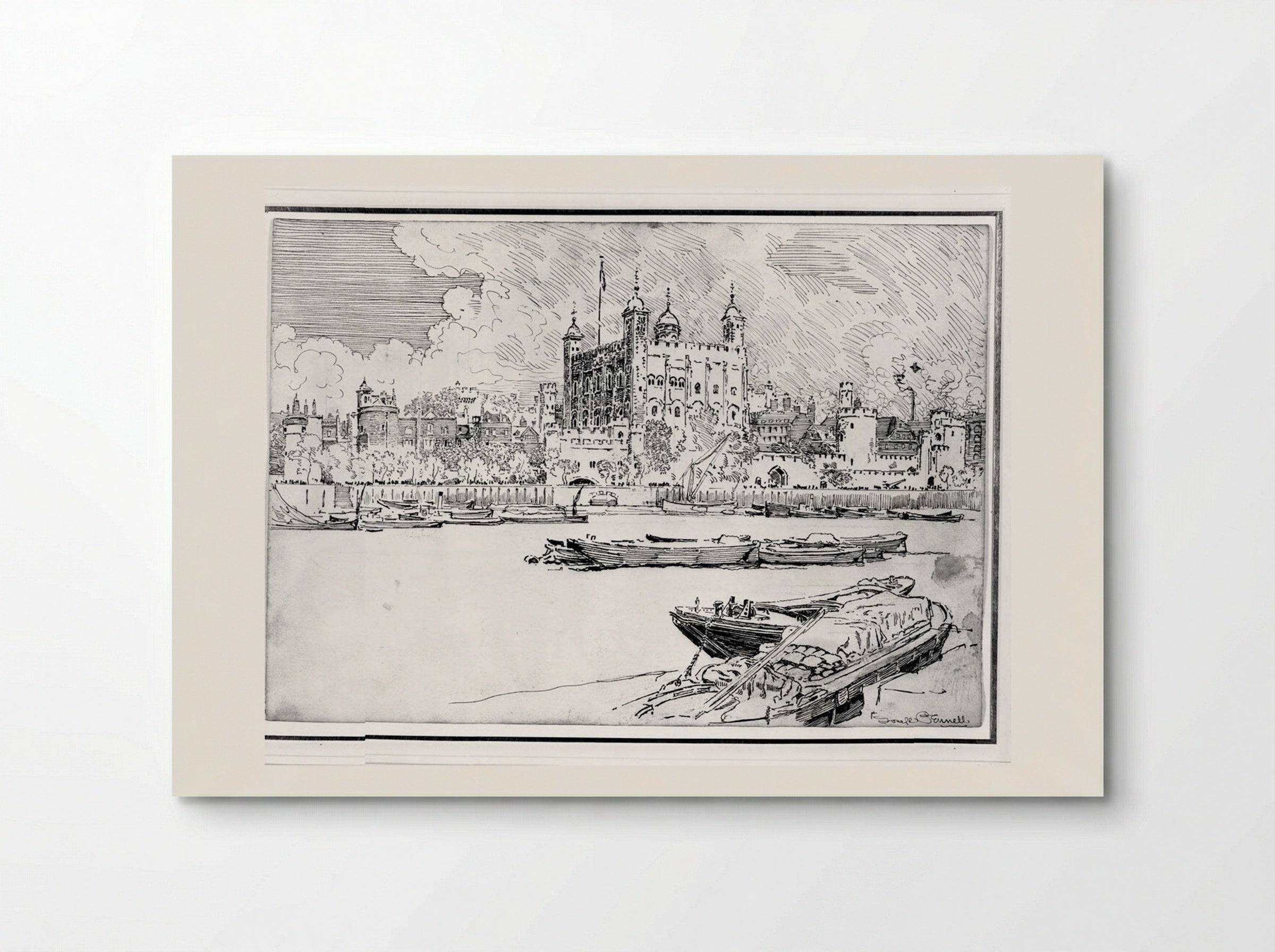 The Tower from the Thames - Joseph Pennell - Poster
