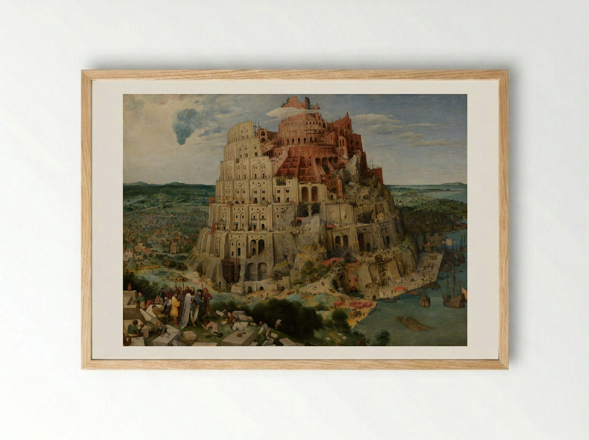 The Tower of Babel - Pieter Bruegel the Elder - Framed Print Wood
