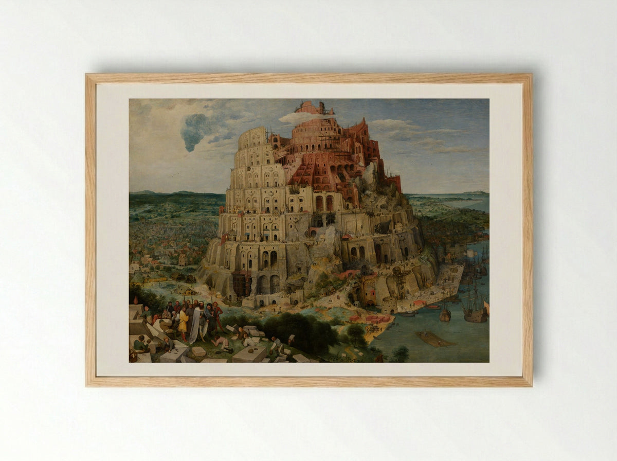 The Tower of Babel - Pieter Bruegel the Elder - Framed Print Wood