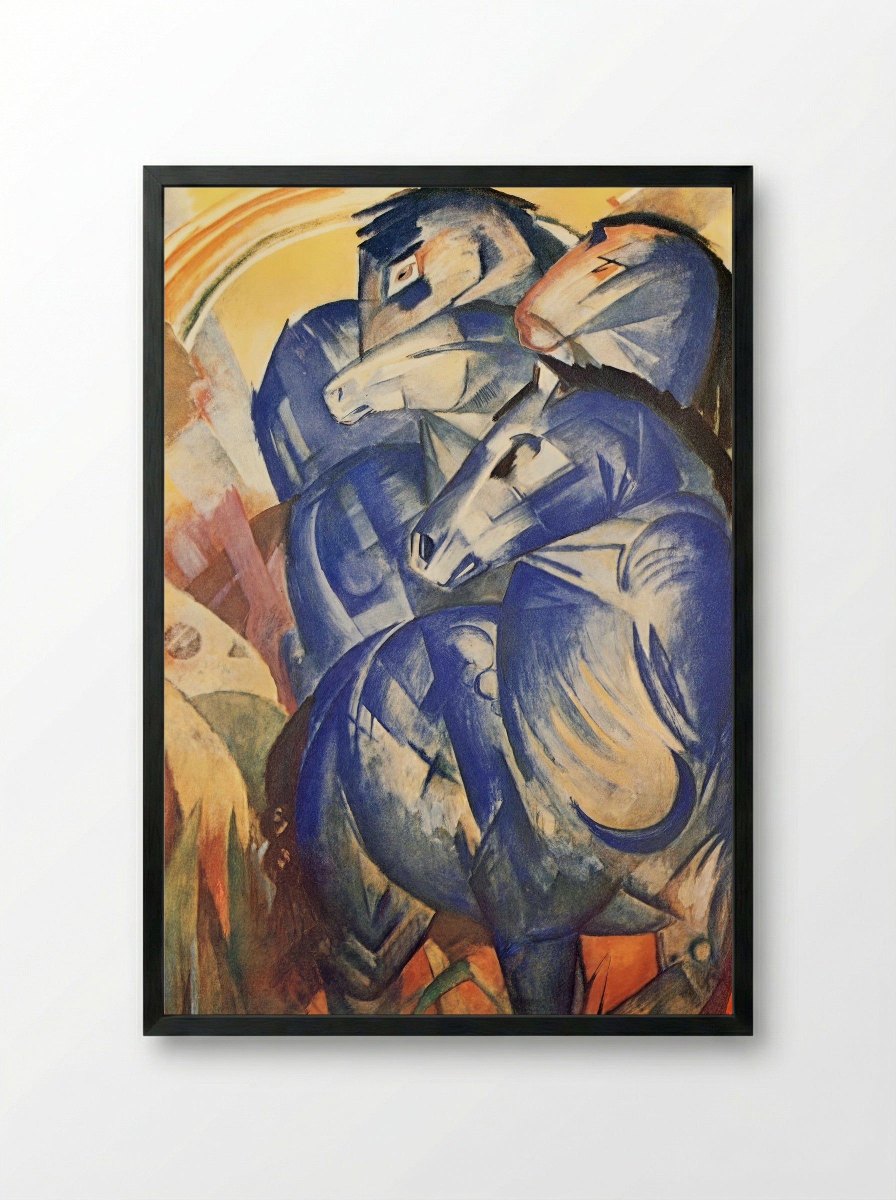 The Tower of Blue Horses - Franz Marc - Framed Print Black