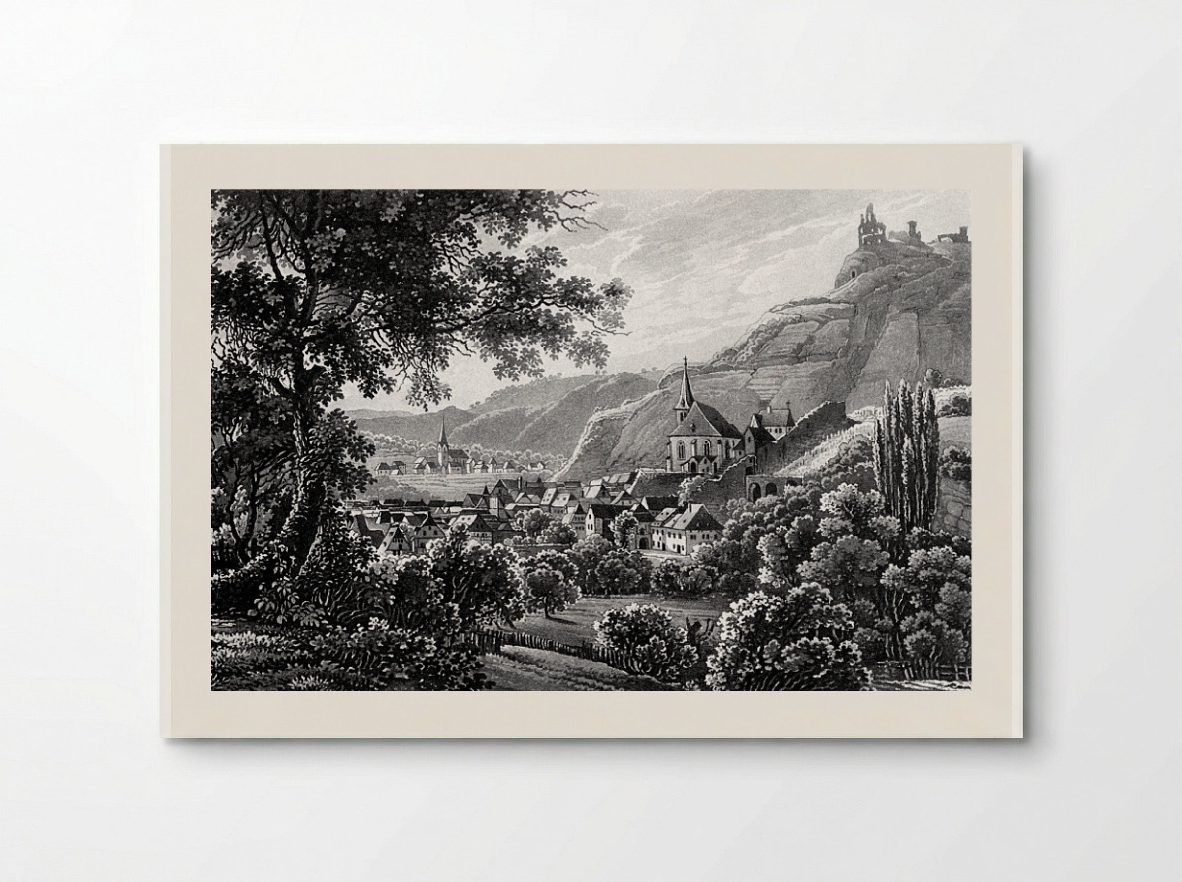 The Town of Traben-Trarbach and the Grevenburg - Karl Bodmer - Poster