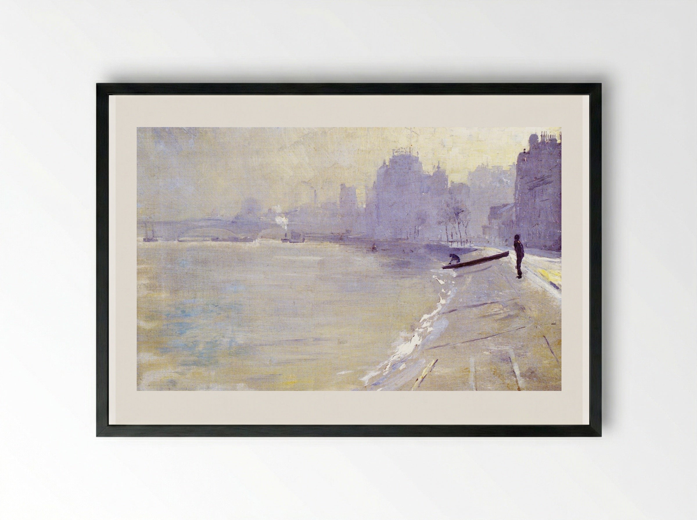 The Towpath, Putney - Tom Roberts - Framed Print Black