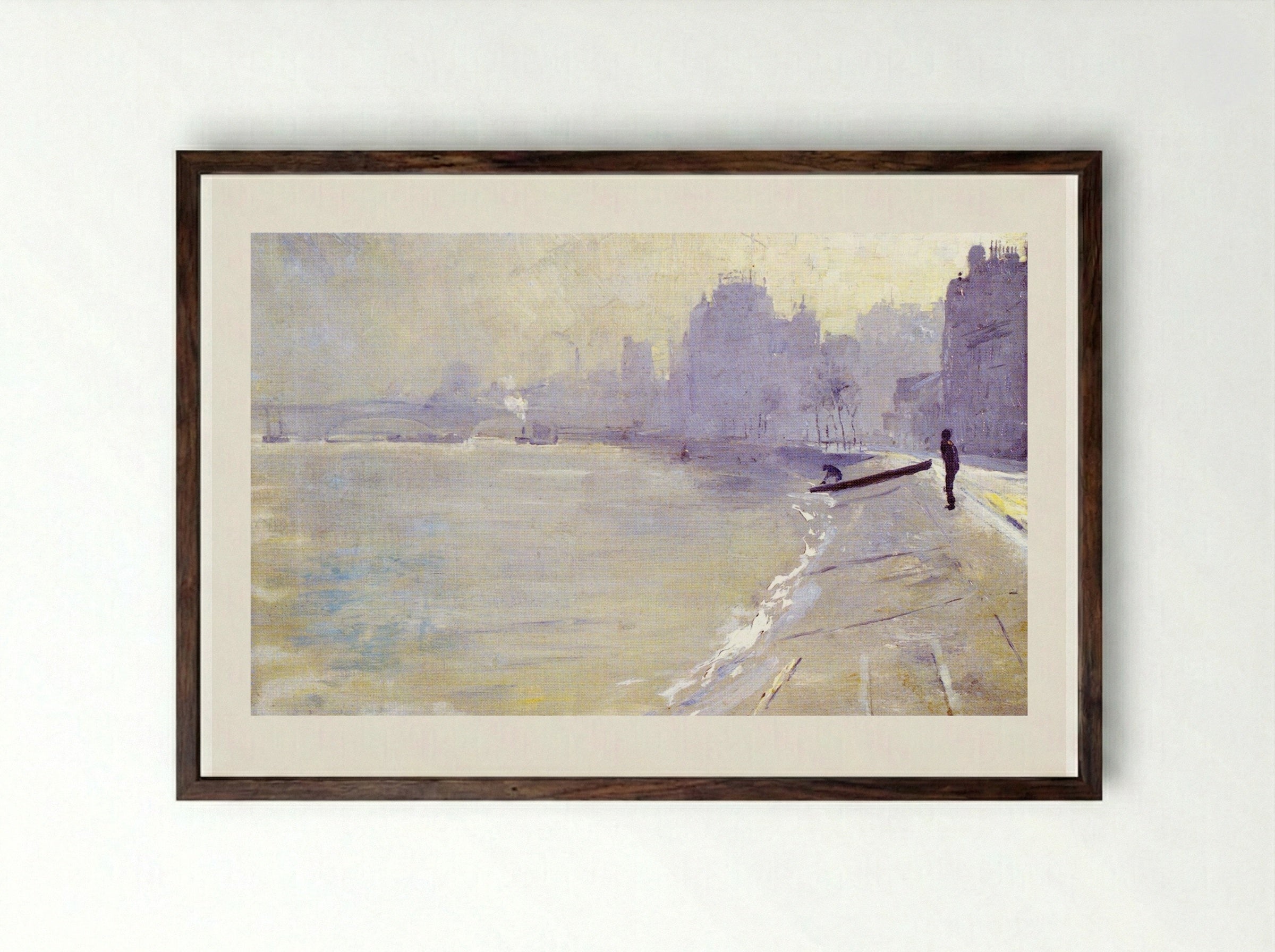 The Towpath, Putney - Tom Roberts - Framed Print Dark Wood