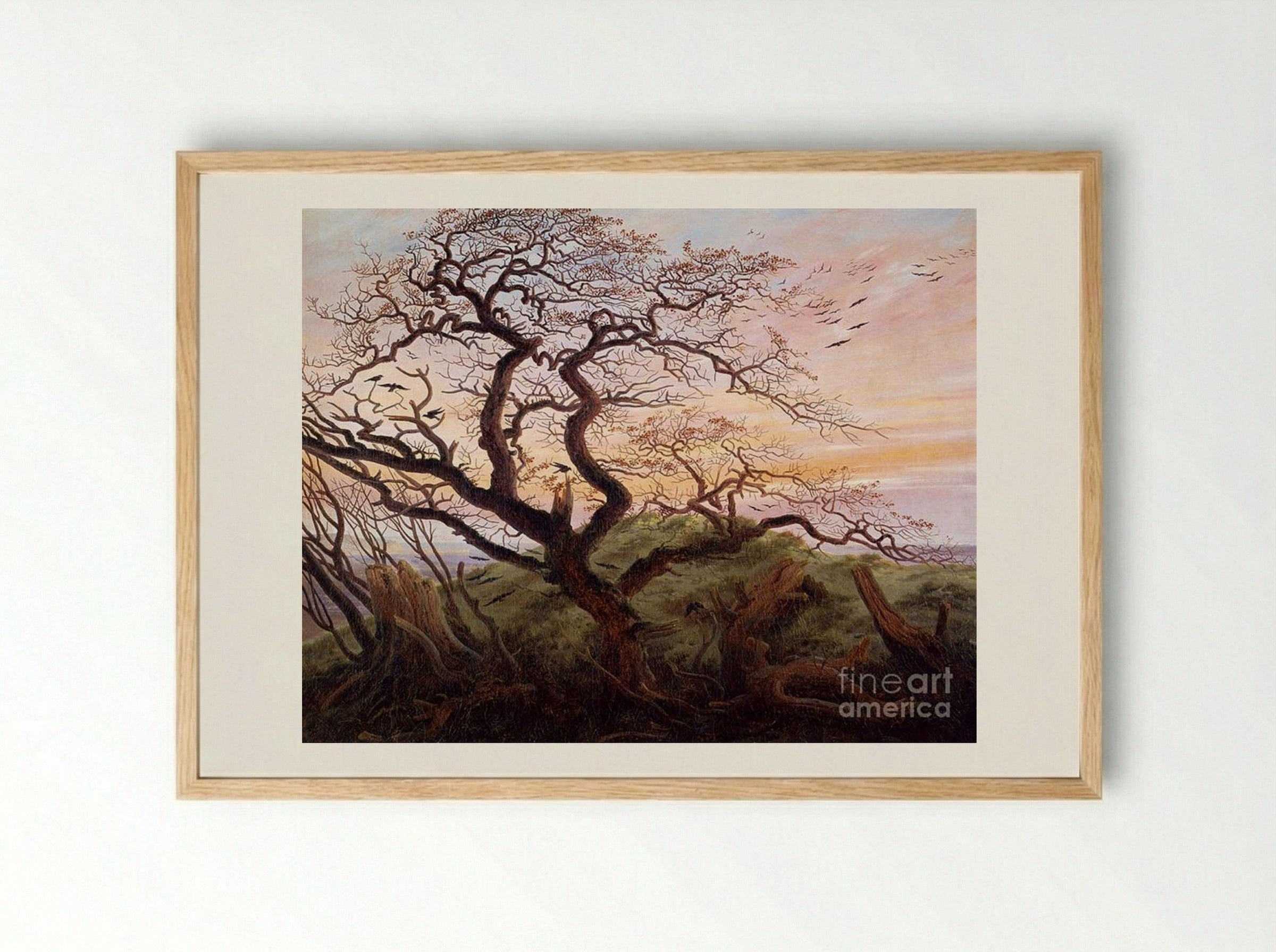 The Tree of Crows - Caspar David Friedrich - Framed Print Wood