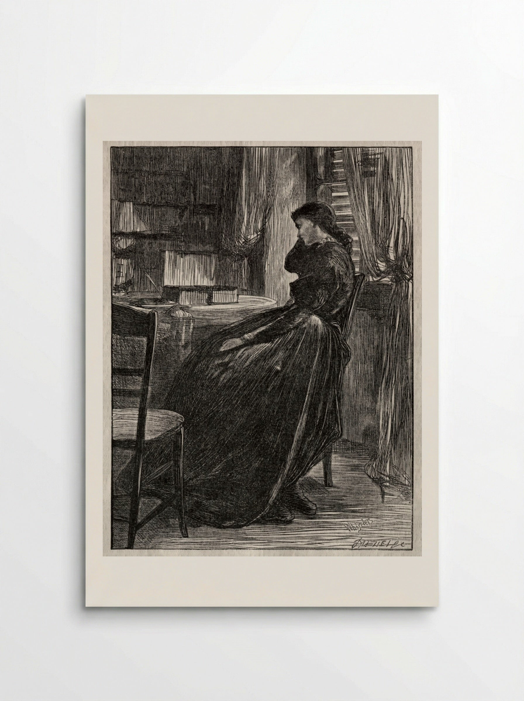 The Trial Sermon, Joanna Douglas at Her Desk - James McNeill Whistler - Poster