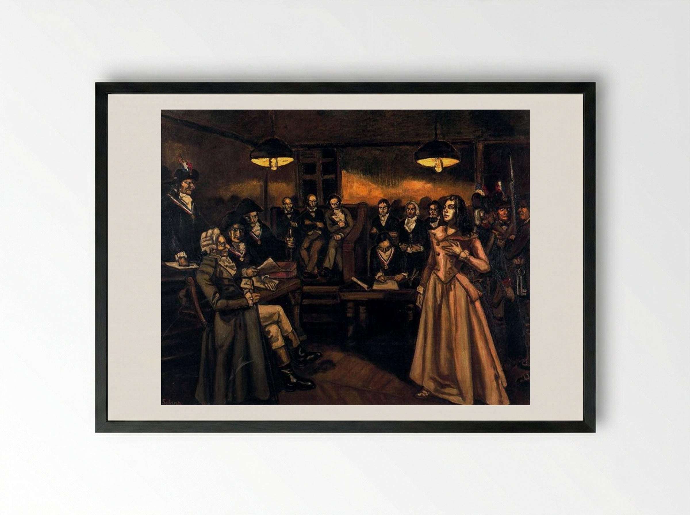 The Trial of Madame Roland - José Gutiérrez Solana - Framed Print Black