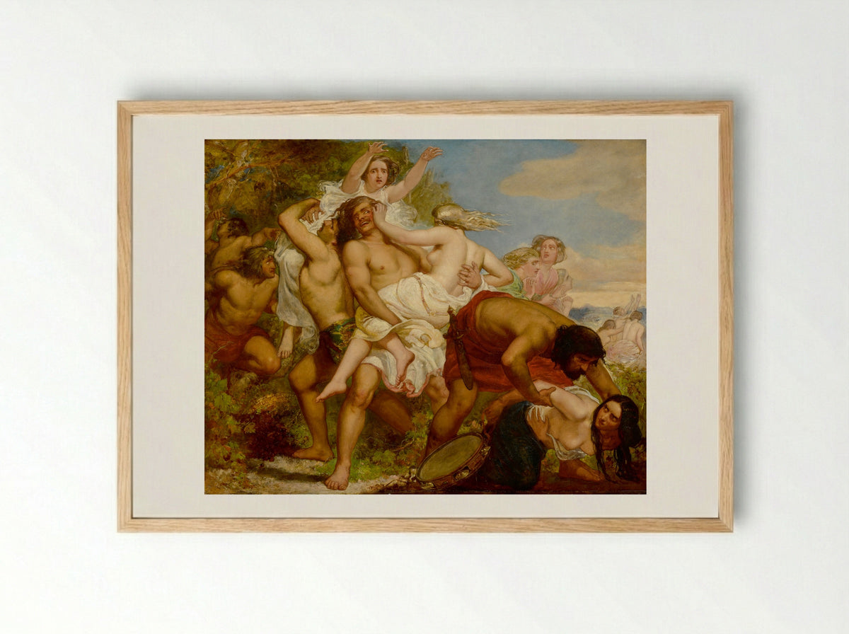 The Tribe of Benjamin Seizing the Daughters of Shiloh - John Everett Millais - Framed Print Wood