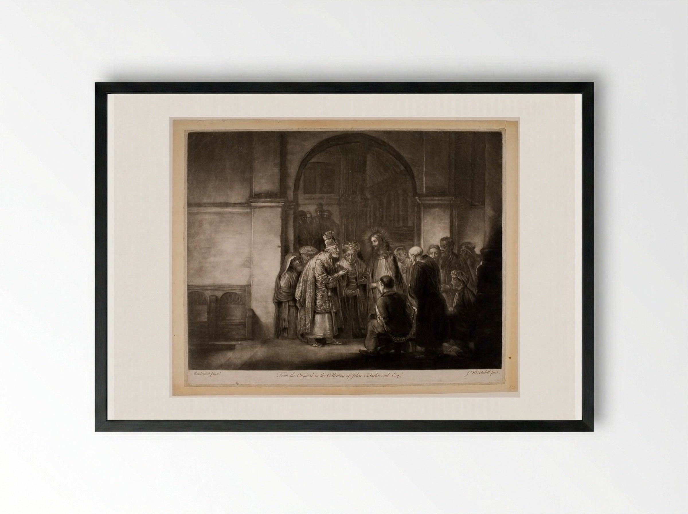 The Tribute Money - James McArdell - Framed Print Black