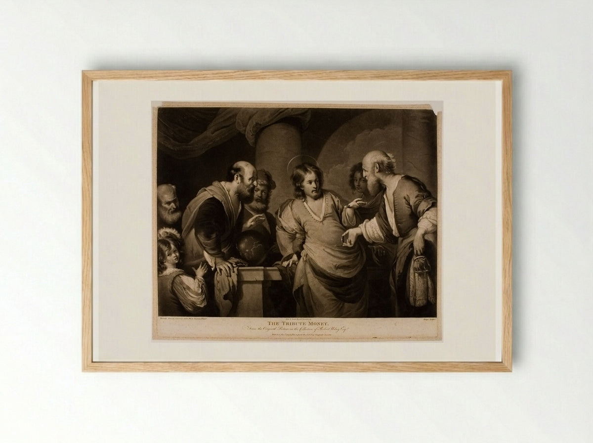 The Tribute Money - Charles Howard Hodges - Framed Print Wood