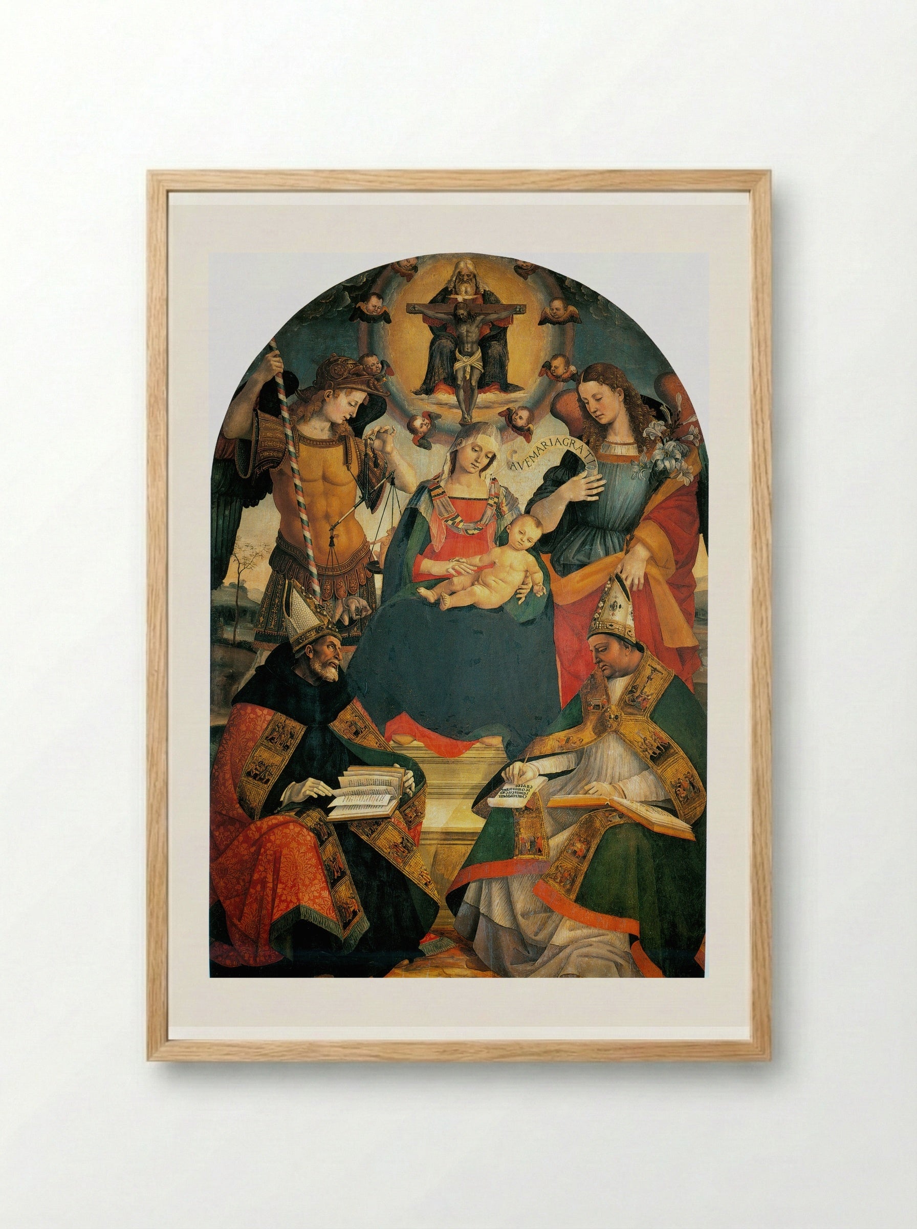 The Trinity, the Virgin and Two Saints - Luca Signorelli - Framed Print Wood