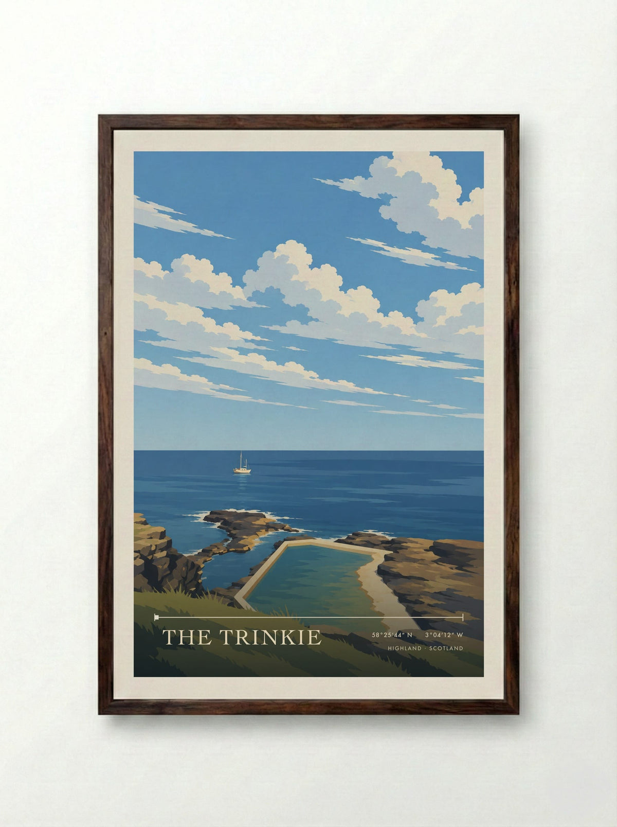 The Trinkie, Highland | Travel Poster - Framed Print Dark Wood