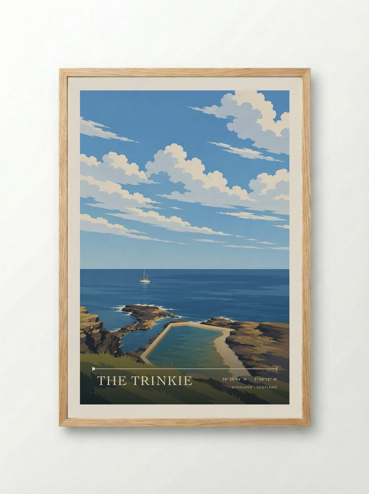 The Trinkie, Highland | Travel Poster - Framed Print Wood
