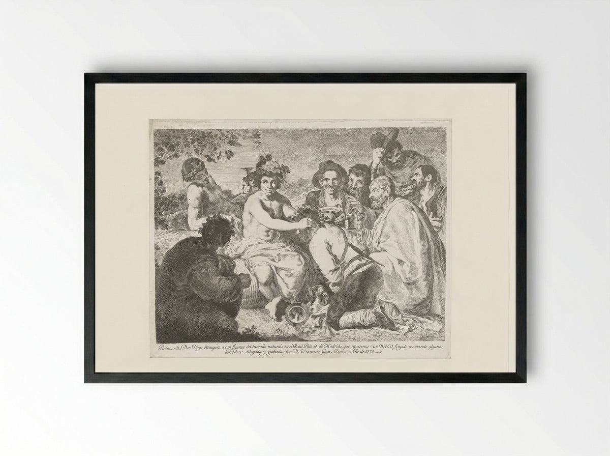 The Triumph of Bacchus (After Velázquez) - Francisco Goya - Framed Print Black