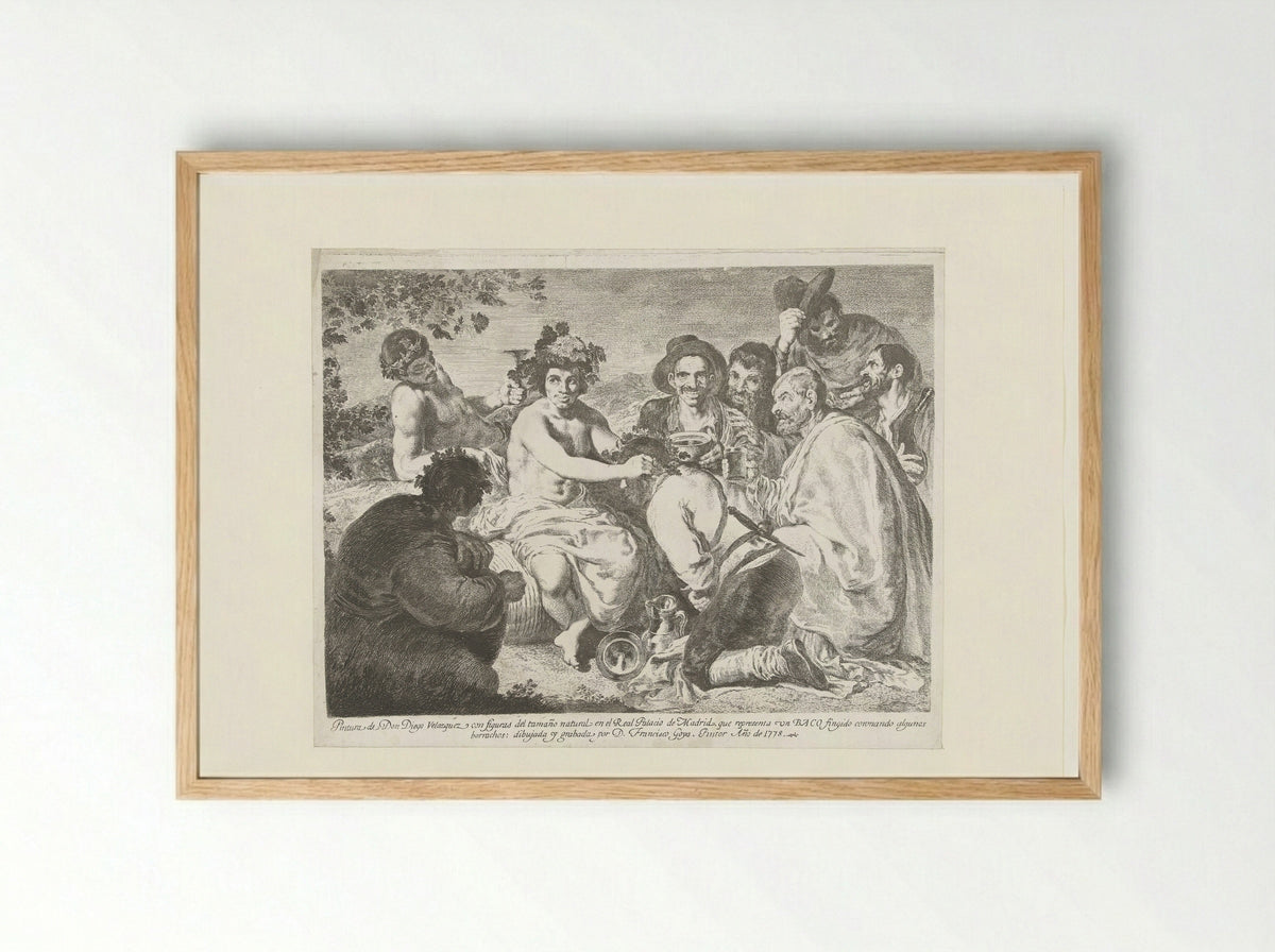 The Triumph of Bacchus (After Velázquez) - Francisco Goya - Framed Print Wood