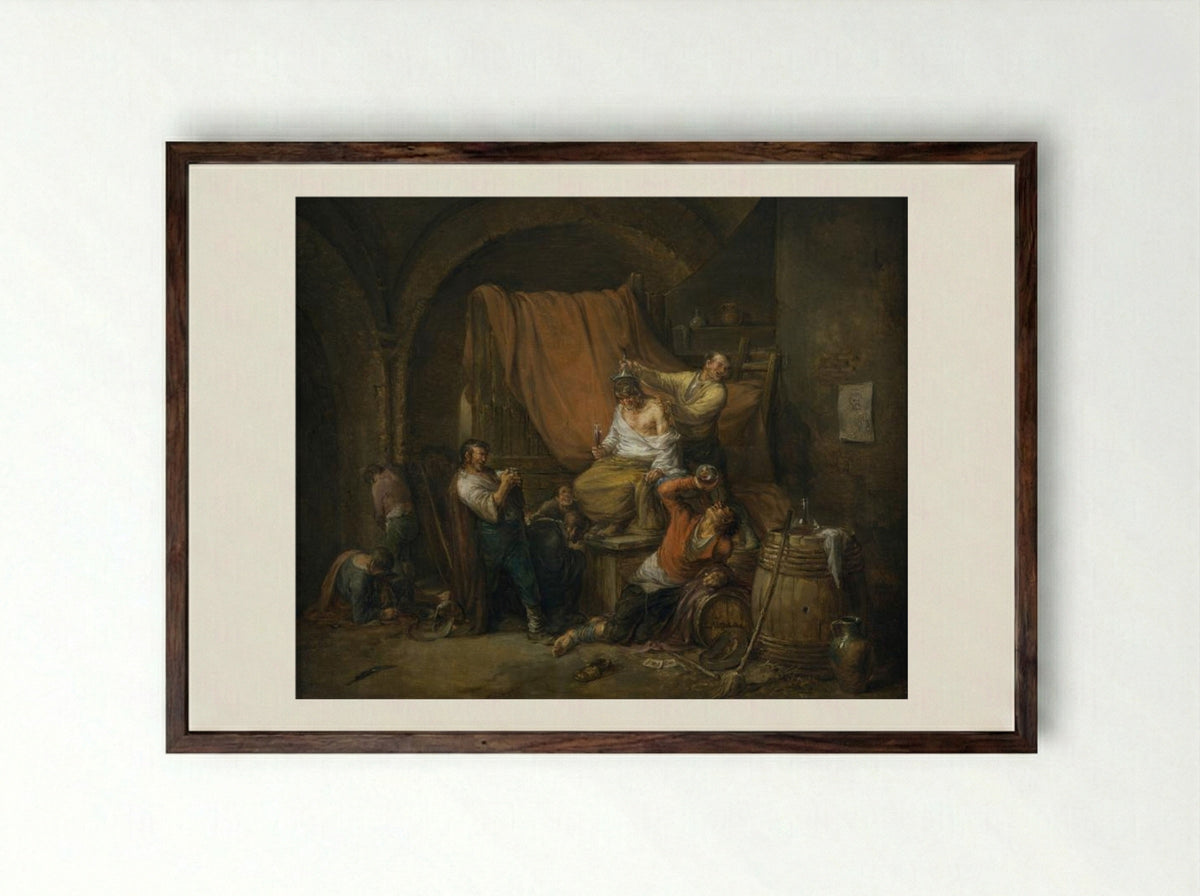 The Triumph of Bacchus - Leonardo Alenza - Framed Print Dark Wood