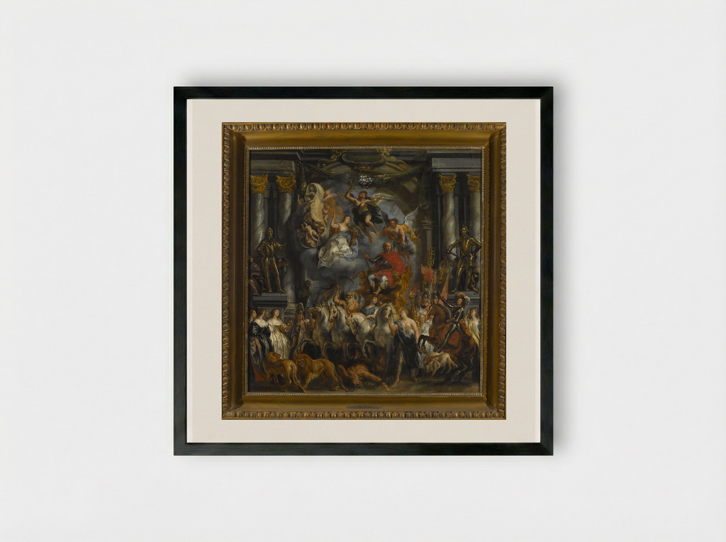 The Triumph of Frederic-Henri - Jacob Jordaens - Framed Print Black