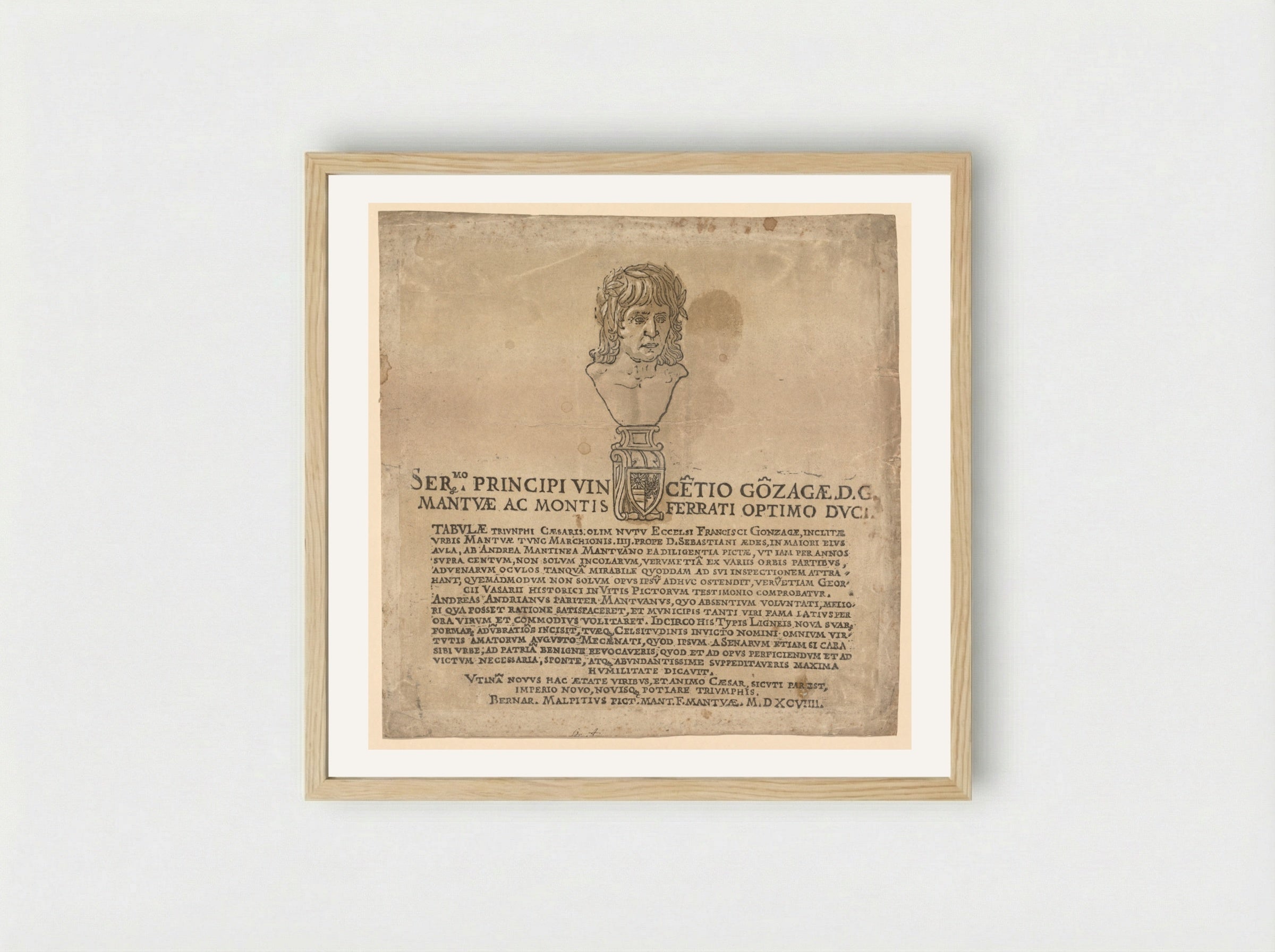 The Triumph of Julius Caesar (Title Page) - Andrea Andreani - Framed Print Wood
