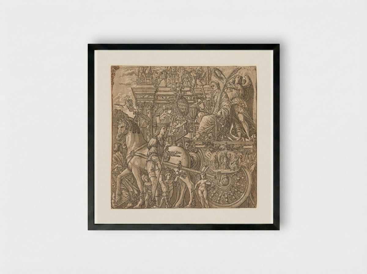 The Triumph of Julius Caesar: Caesar Triumphant - Andrea Andreani - Framed Print Black