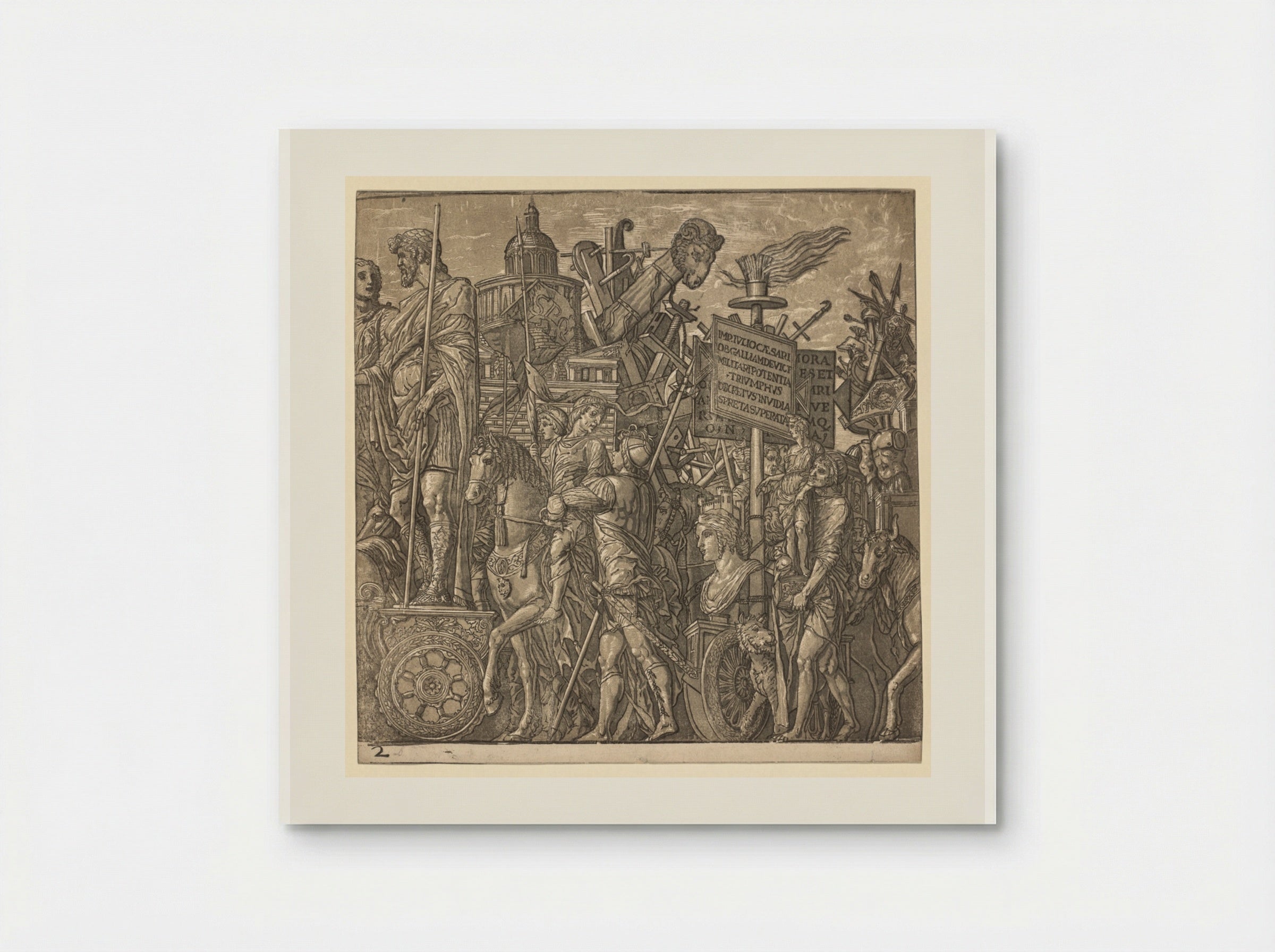 The Triumph of Julius Caesar: Colossal Statues and Siege Equipment - Andrea Andreani - Poster