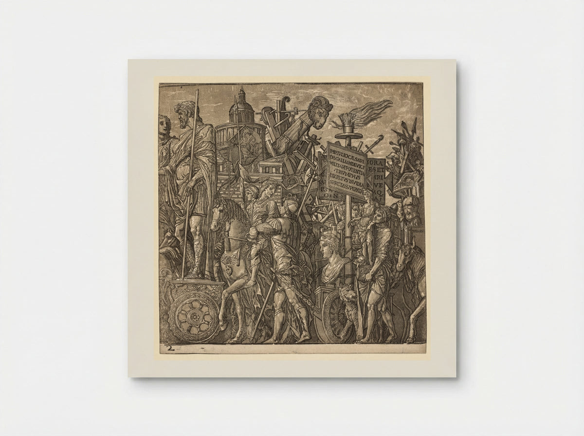 The Triumph of Julius Caesar: Colossal Statues and Siege Equipment - Andrea Andreani - Poster